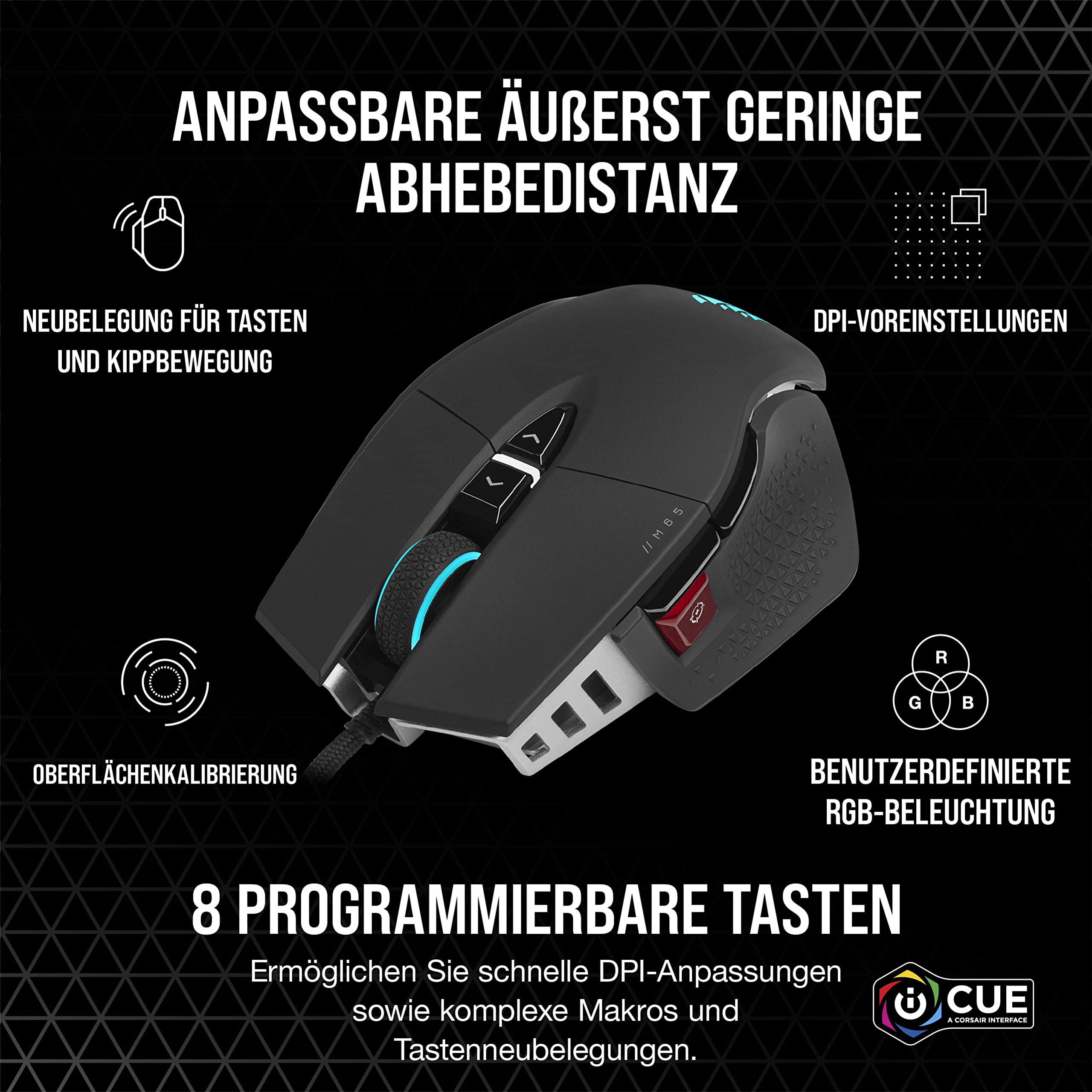 Corsair M65 RGB Ultra Wired Tunable FPS Gaming Mouse Schwarz