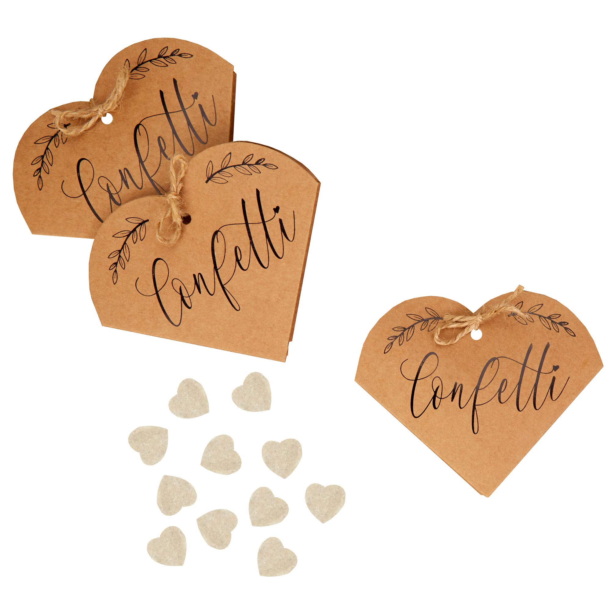 Neviti 775806 Hearts & Krafts Confetti-20 Pack Tissue Confetti, Brown Kraft, 12 x 9.5 cm