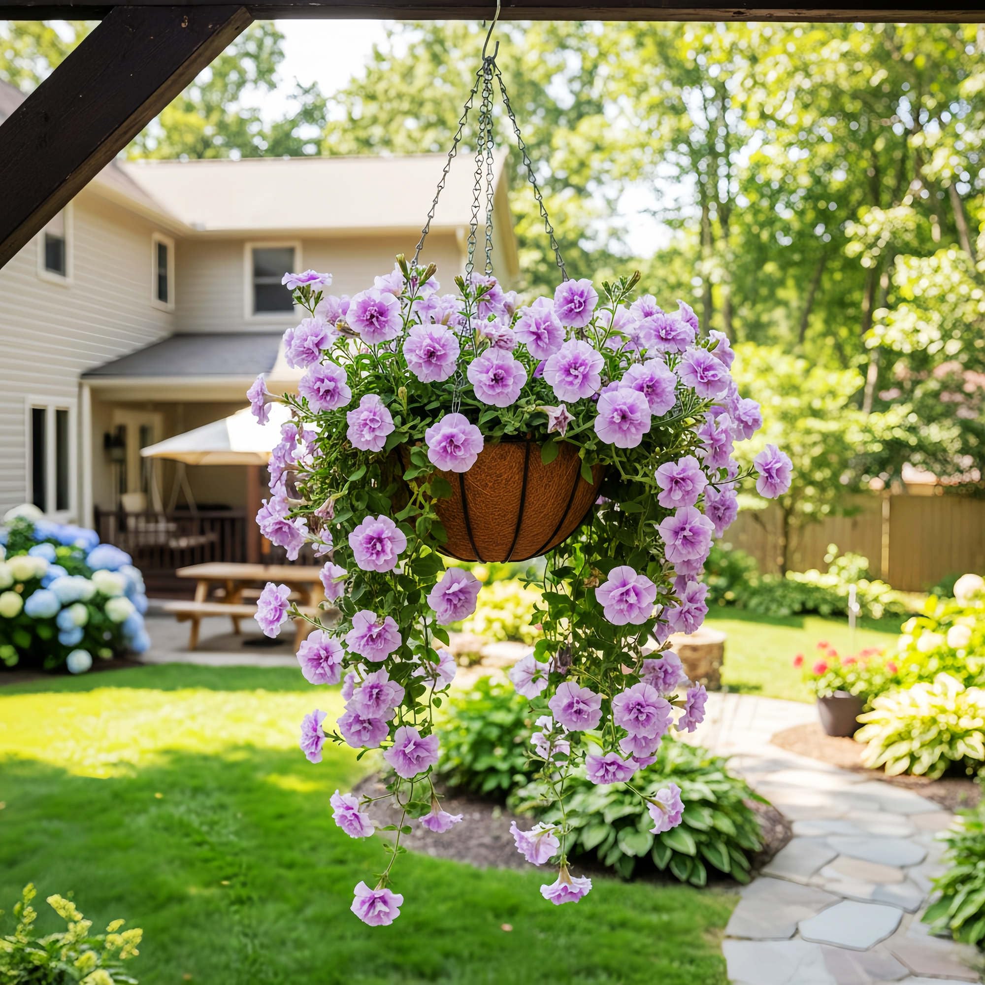 HOSY 2-Pack 12-in Hanging Metal Planter Baskets with Coconut Fibre Liner