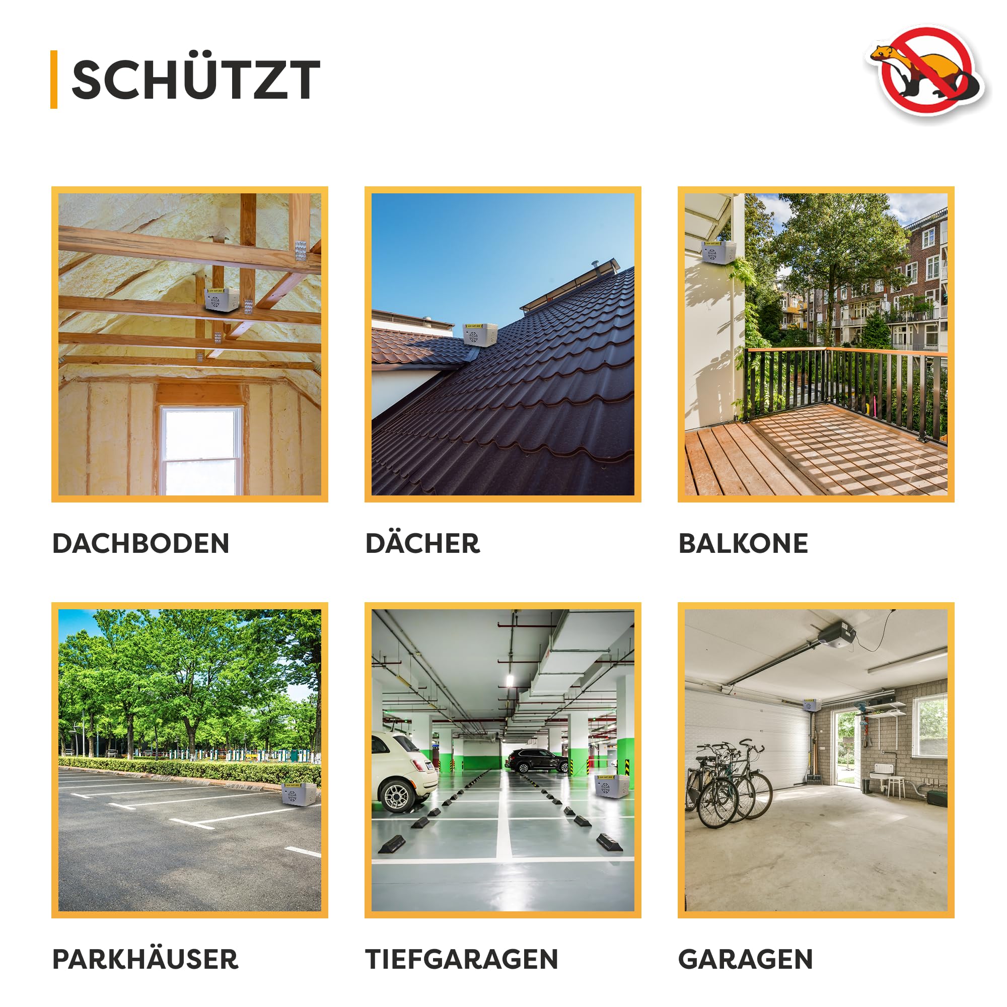 Nagetierabwehrer leise Light | Luftdicht, ideal für Dachboden, Dachboden | Wirkt in 5 Seiten rund und unten | Stromversorgung 230V