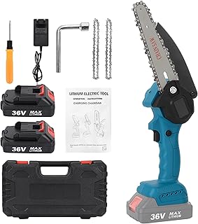 S7 Mini Chainsaw Cordless, Battery Powered Chain Saws 6-Inch, Handheld Chainsaw Rechargeable, Electric Mini Chainsaw for Pruning Trees Wood Cutting (6Inch,Blue)