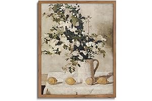 JOWOROLO Vintage Small Artwork - Lemon Flower Poster Canvas Print