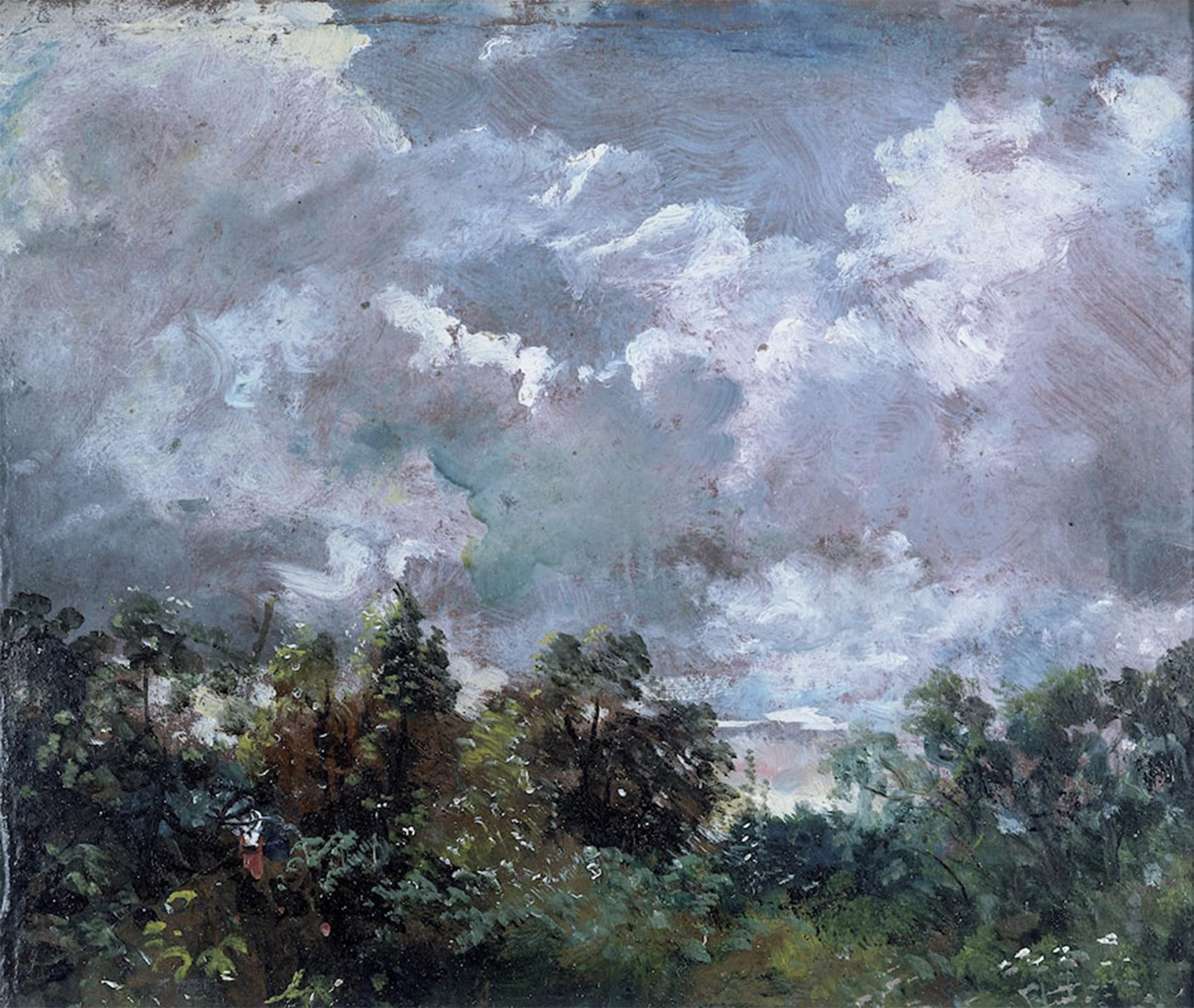 POSTERIIk Vintage Classic Picture Landscape Artwork Study of Sky and Trees by John Constable Portrait Canvas Painting for Office Home Decor 60x90cm