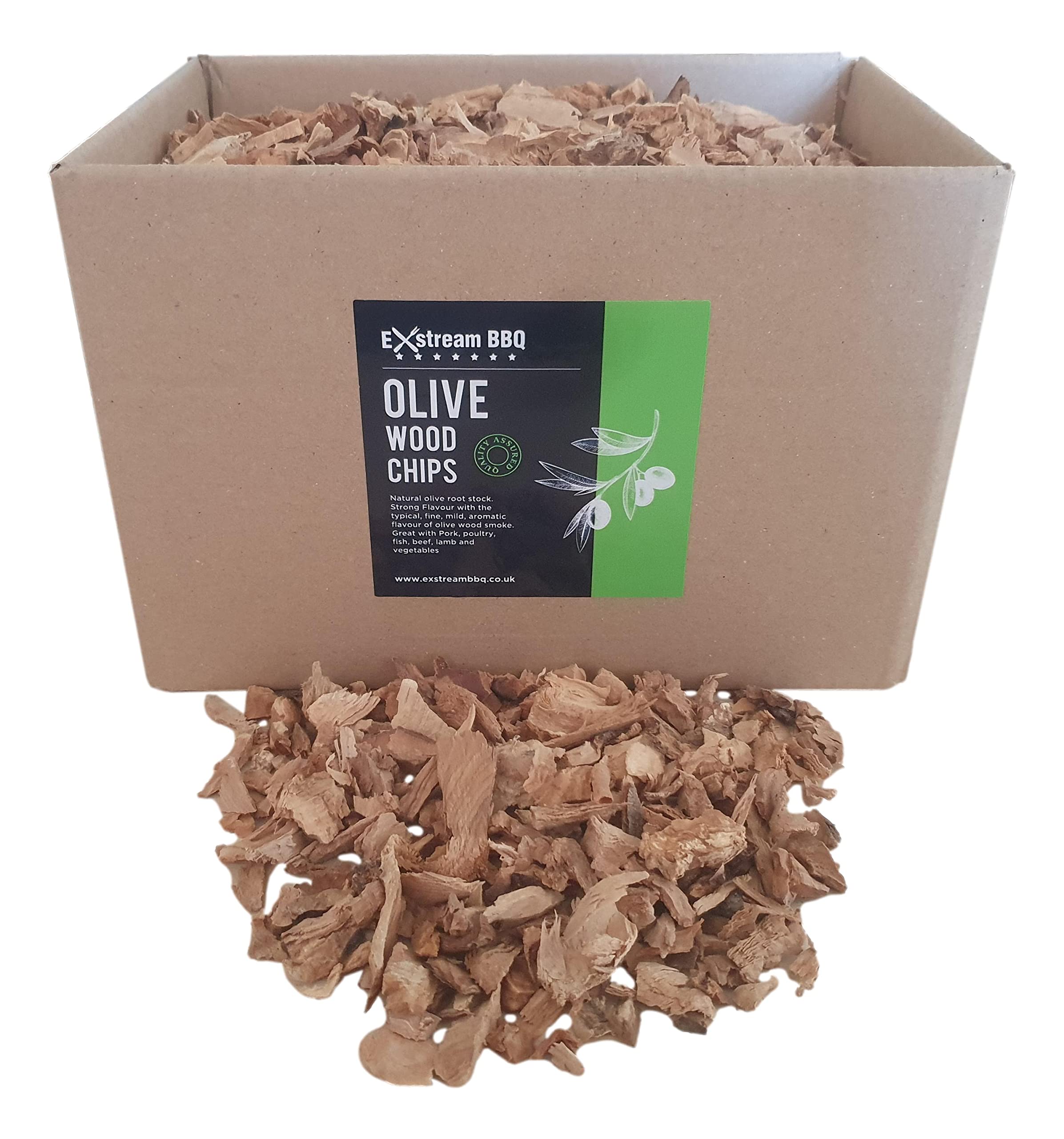 Exstream BBQ Barbecue Smoking Wood Chips *Over 16 Great Flavours in 1, 5 & 10 Litres* (Olive 5 Litre)