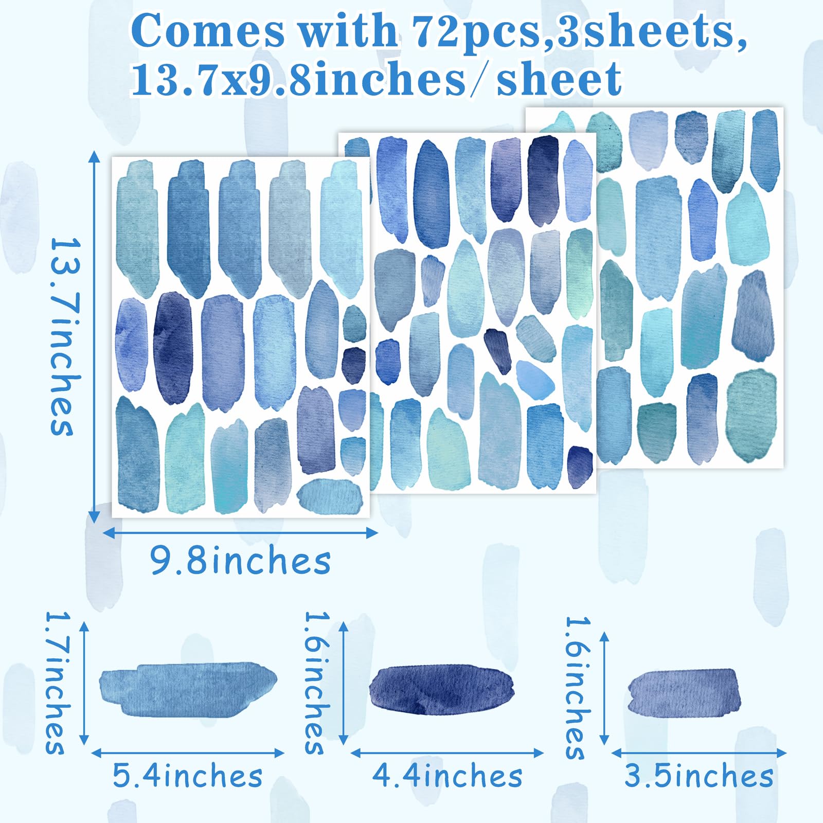 MOSITU Watercolor Wall Stickers Peel and Stick - Image 4