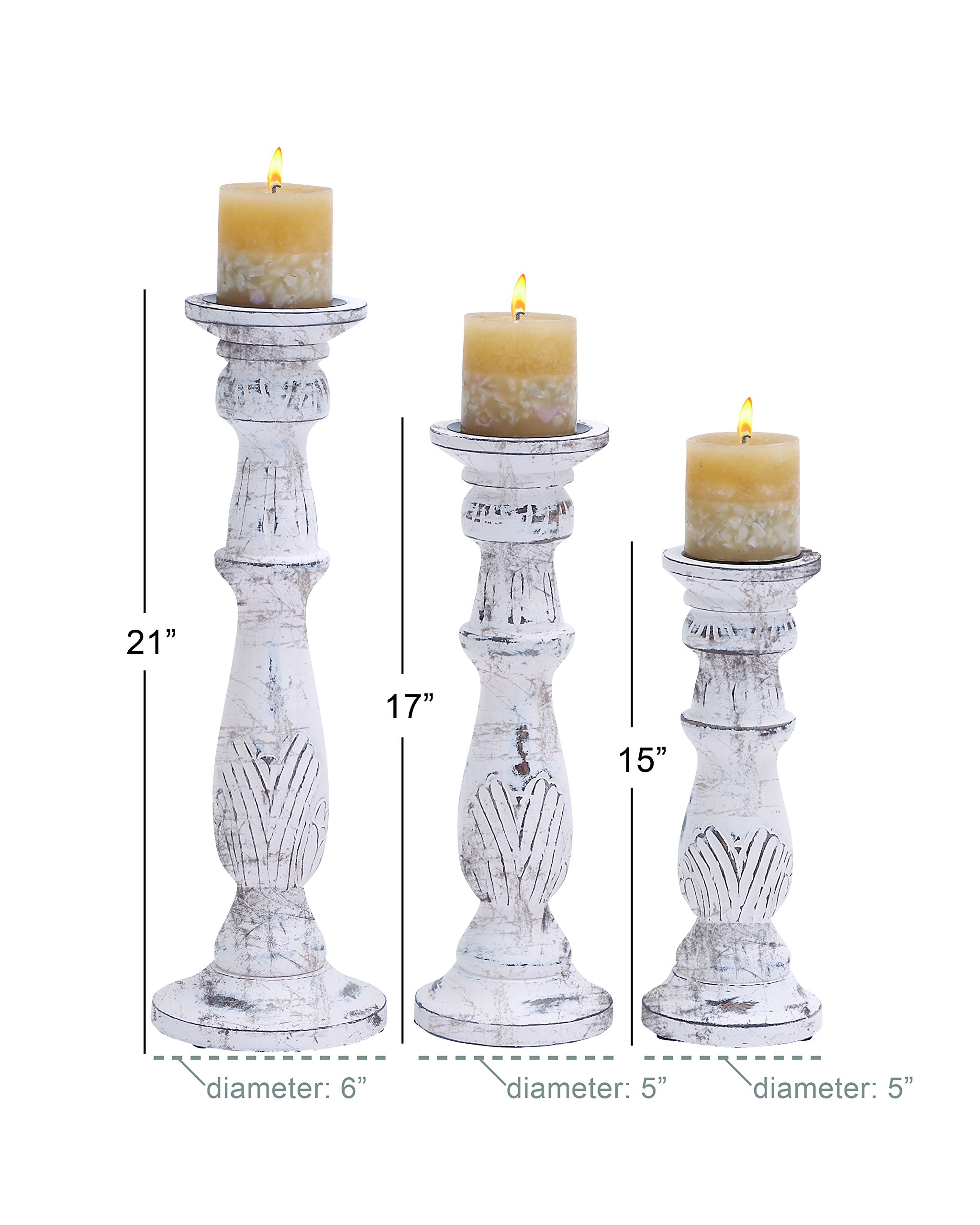 Amazon.co.jp: Deco 79 木製キャンドルスタンド 18×15×12インチ 3個