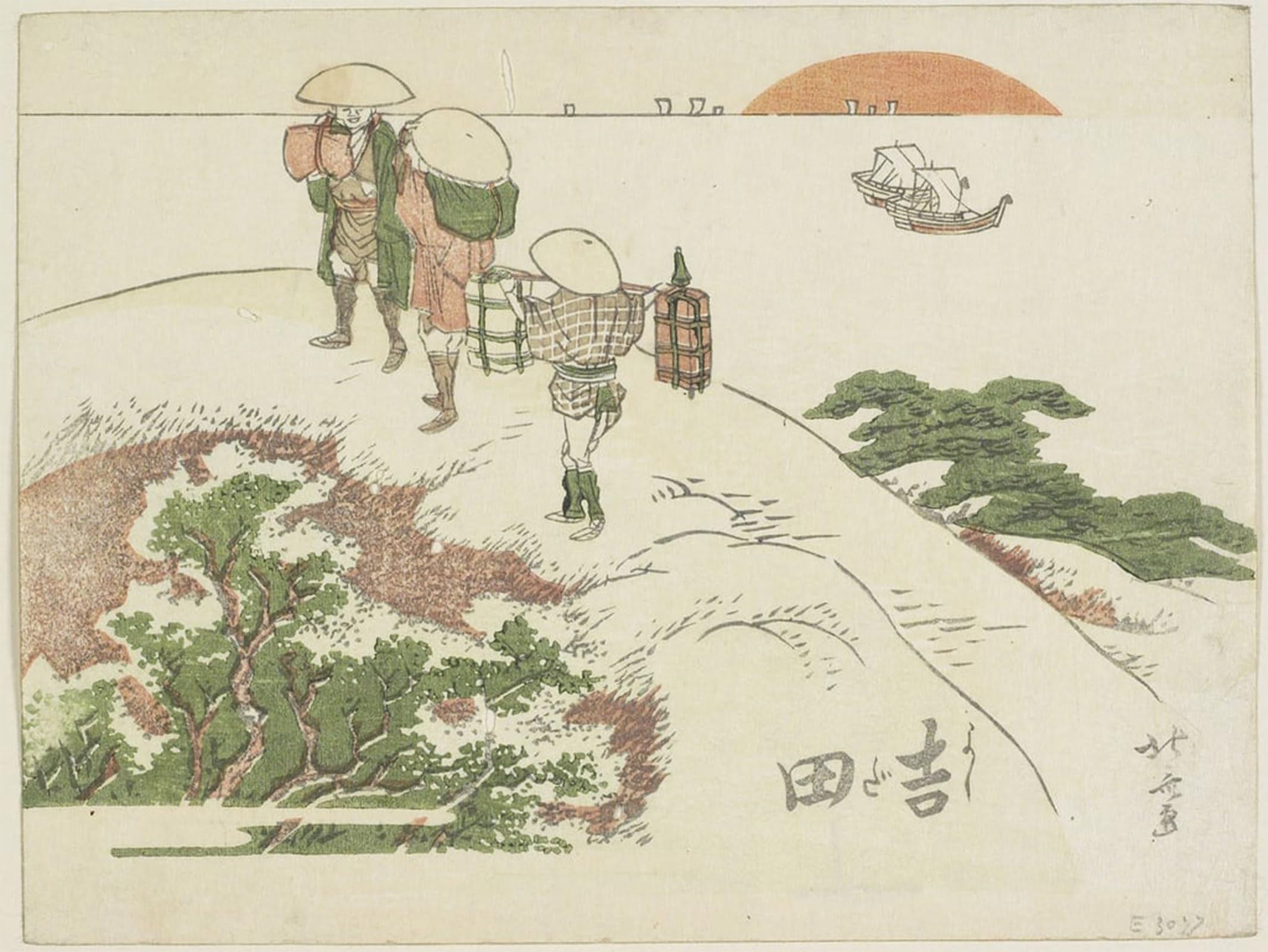 POSTERIIk Famous Modern Artwork Art Mural Yoshida by Katsushika Hokusai Oil Paintings Pictures for Home Decor 60x90cm