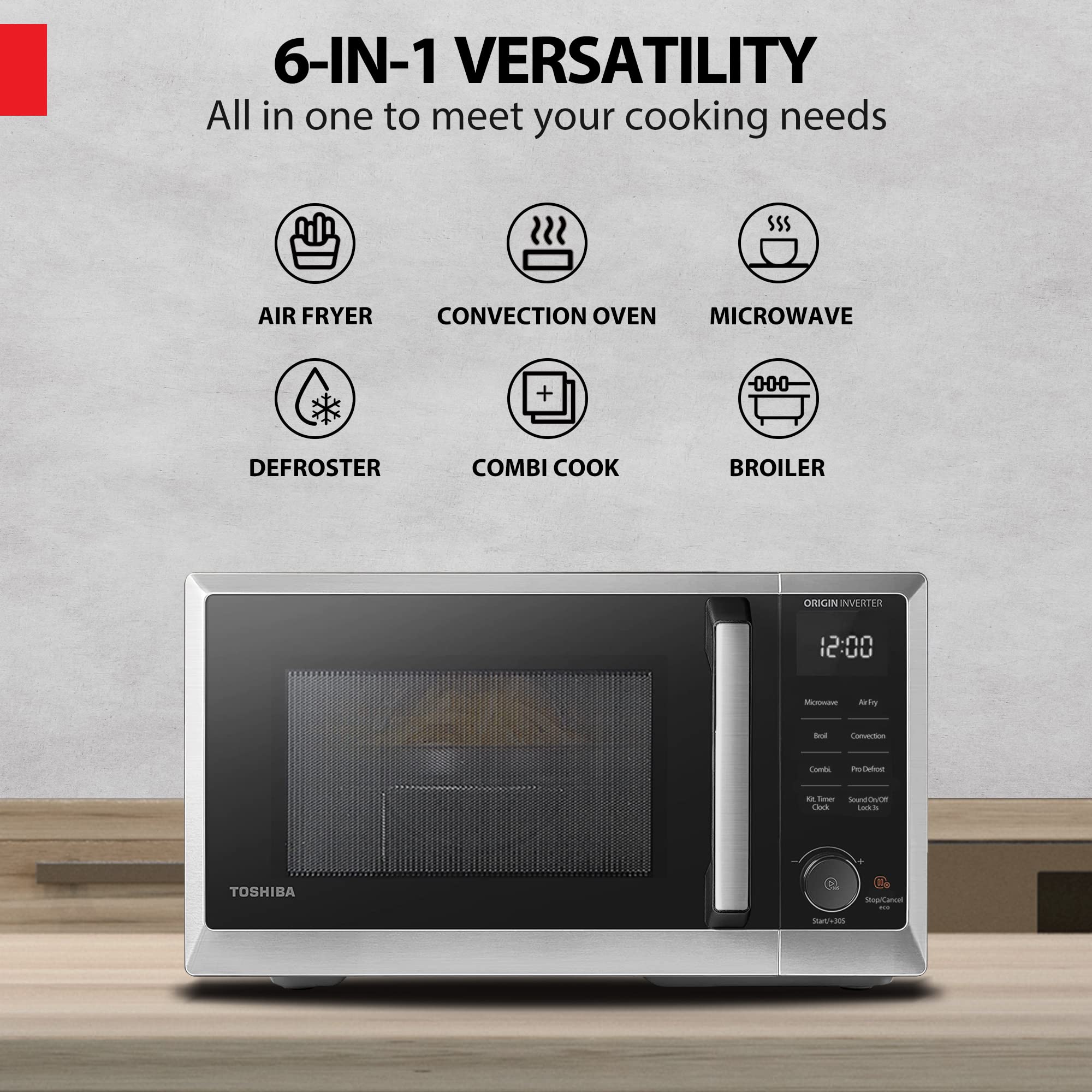 TOSHIBA 6in1 Air Fryer Microwave Oven Combo ORIGIN
