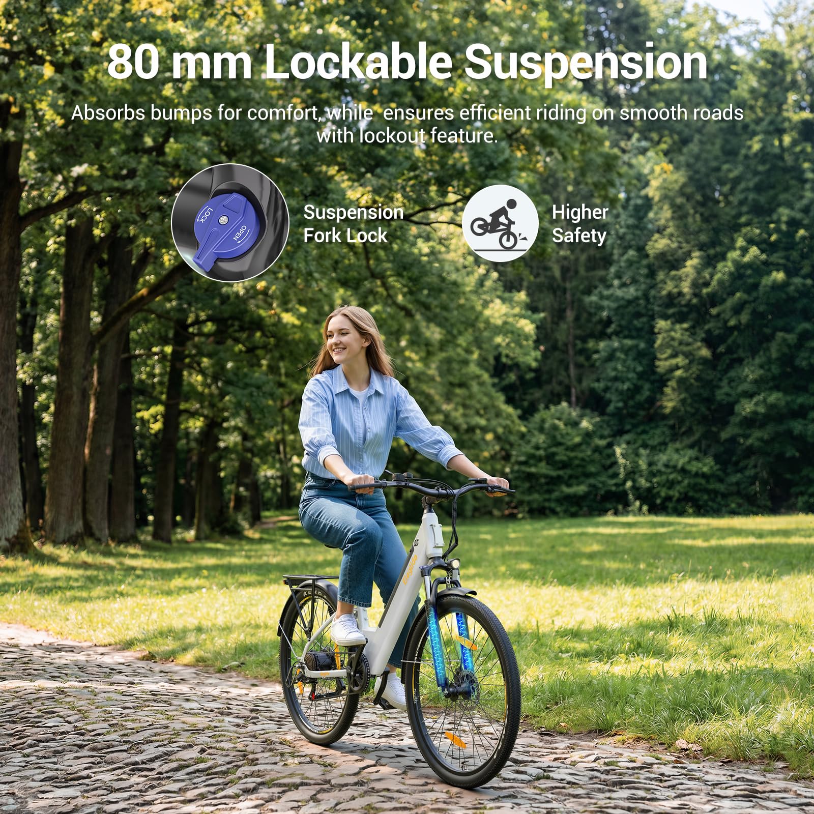 Eleglide Vélo électrique de Trekking T1 Step-Thru 27,5" Batterie Lithium 36V 13Ah 100km Moteur 250W 7 Vitesses Écran LCD