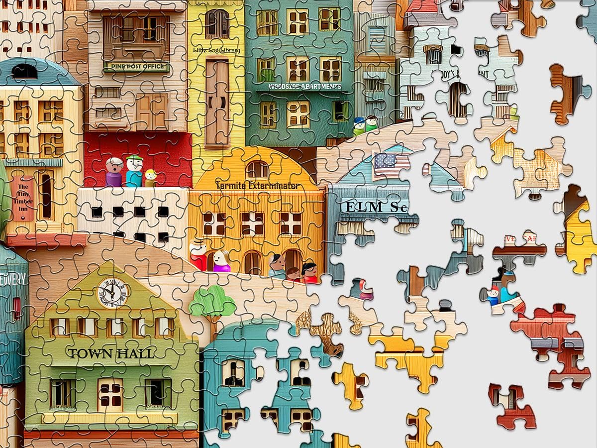 Amazon.com: Springbok Timber Town 500 Piece Jigsaw Puzzle for