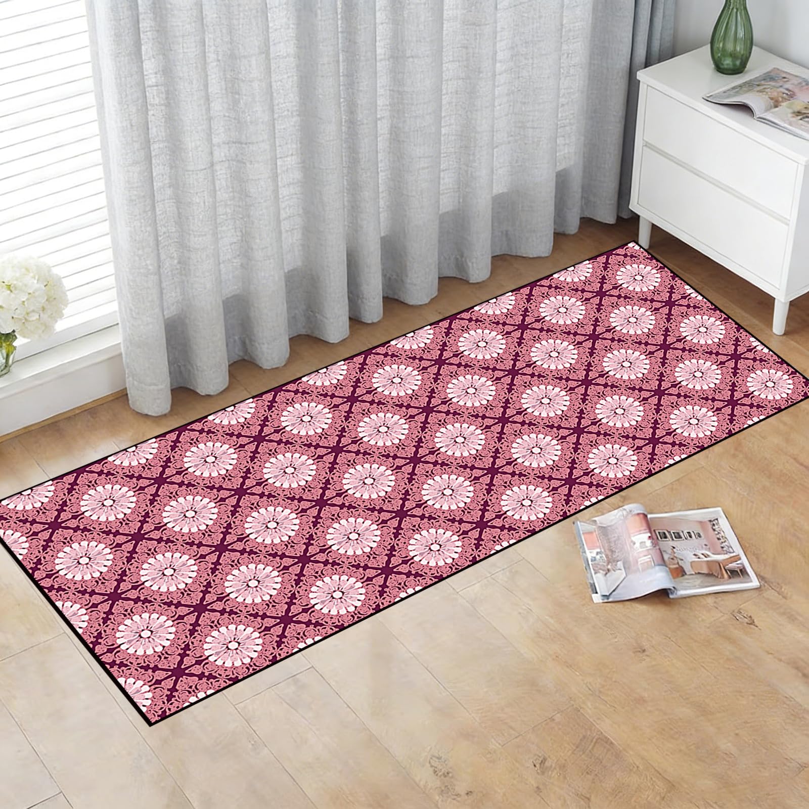 Tapis couloir 45x310 cm cuisine runner lavable poils courts moderne