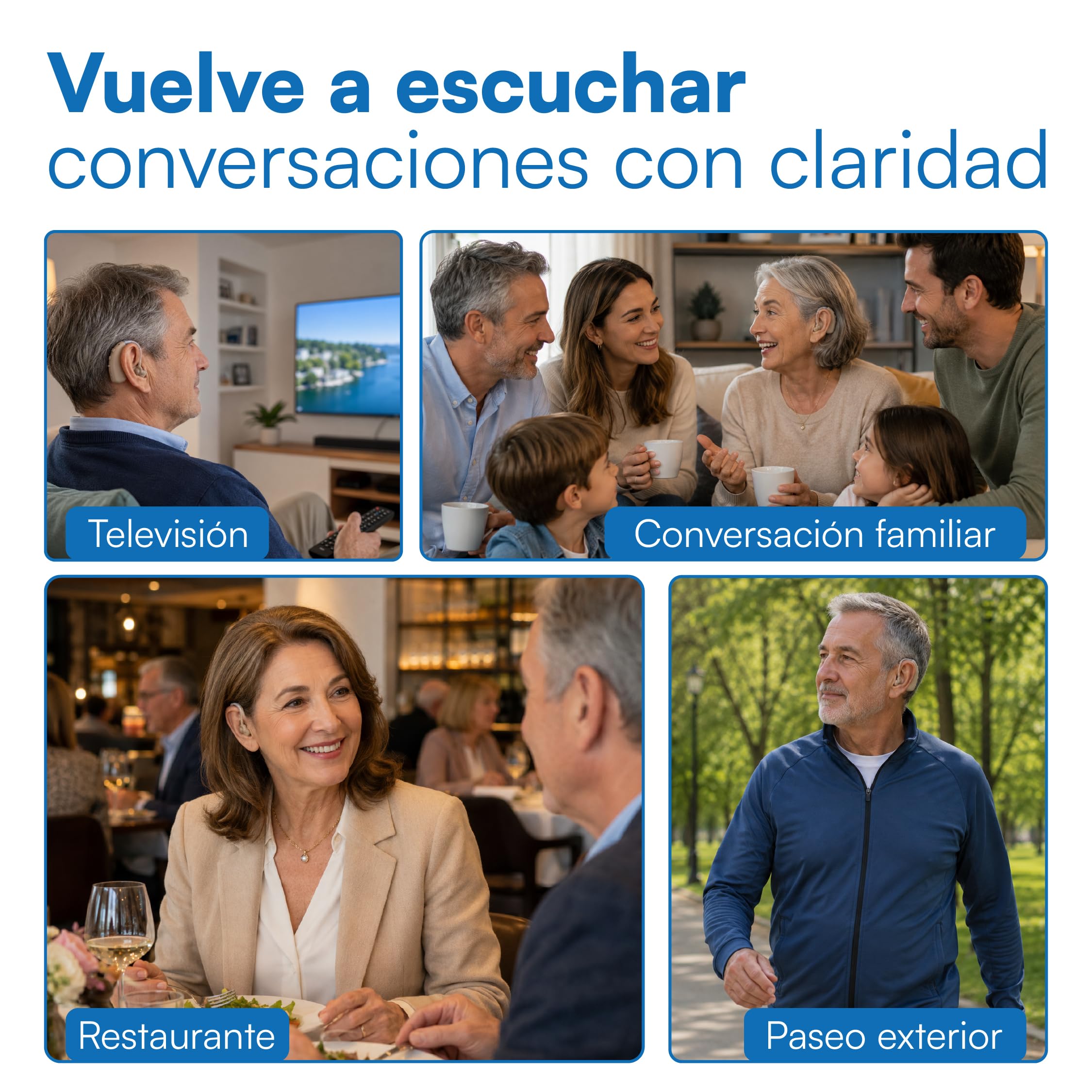 Amplificador de Sonido Recargable, Amplificador Auditivo BTE, Estuche Portátil Carga Rápida, 2 Unidades Intercambiables Válidas para Ambas Orejas, Manual en Español, Larga Duración 60 Horas
