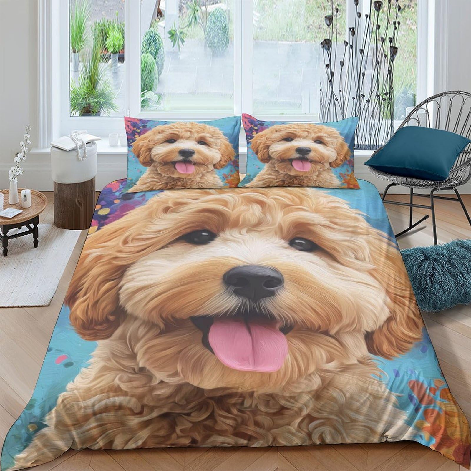 Ctjqhvkz Style-5 3D Printed Brown Puppy Fitted Sheet Microfiber Breathable Cartoon Dog Mattress Cover For Bedroom Home Decor Single（135X200cm）