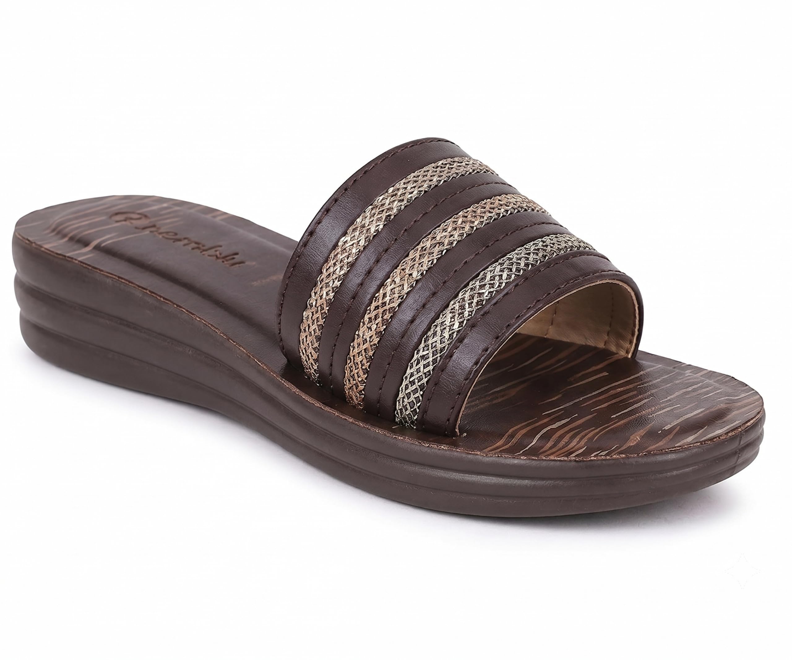 Vegan Leather Slide Sandals for Women's | Leather-Look Slip-On Slippers | Cushioned Footbed for Comfort| Lightweight Casual Walking Sandals-image-21