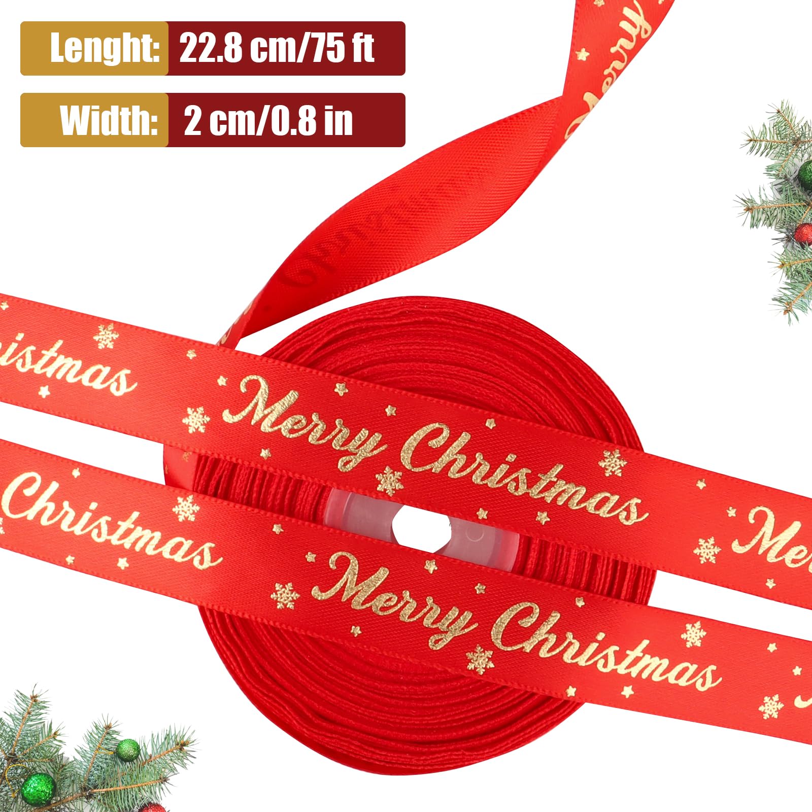 Ruban Doré Noel, 8 Cm X 22 M Ruban Satin Doré Ruban Cadeau Ruban Large