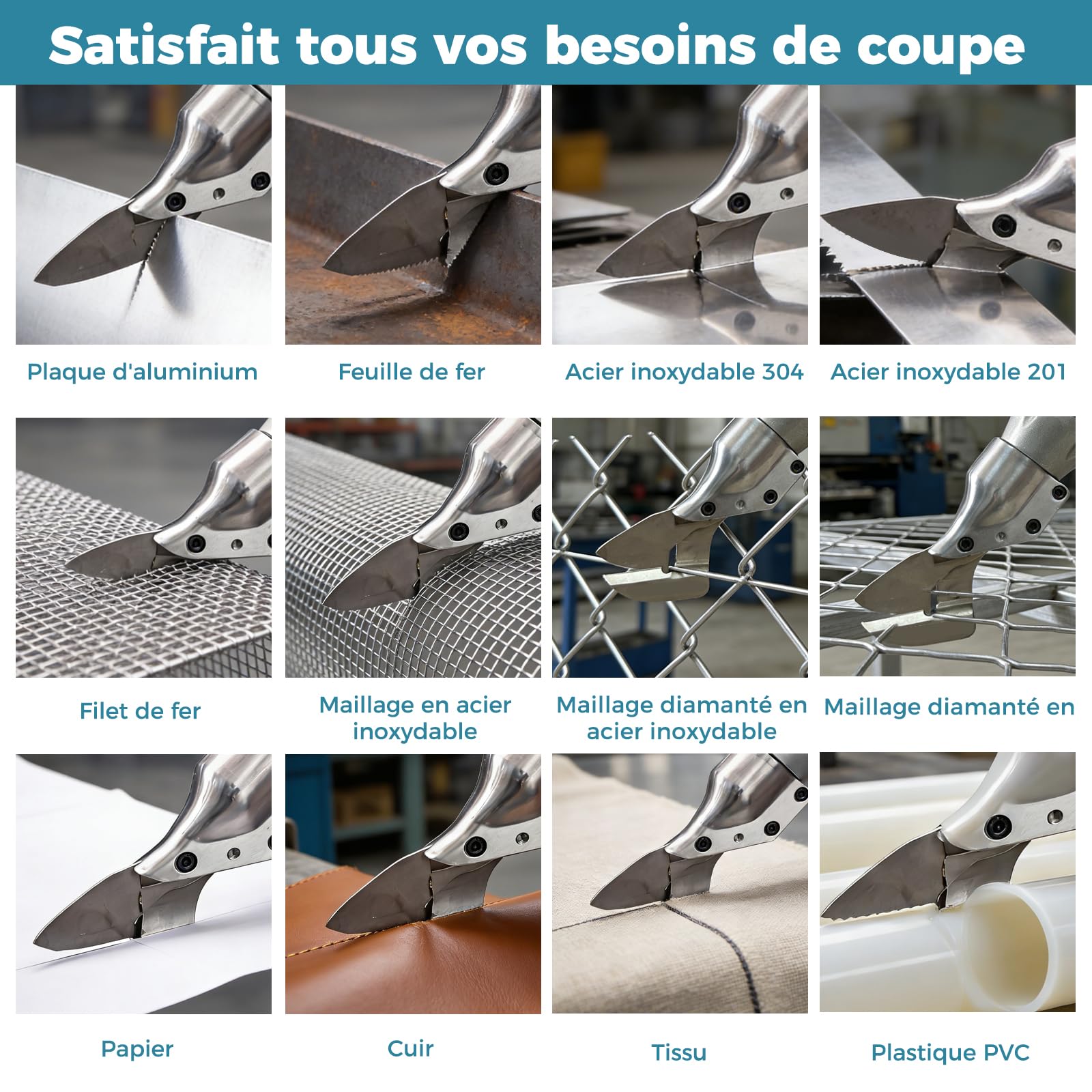 Bostar Cisaille à Tôle sans Fil, Moteur Brushless avec 2 Batteries 4.0Ah, Coupe-Tôle Électrique pour Métal 1,5mm & Alu 2,0mm, Tête Rotative 360° (Verrouillage Sécurisé), Compatible avec Makita 18V