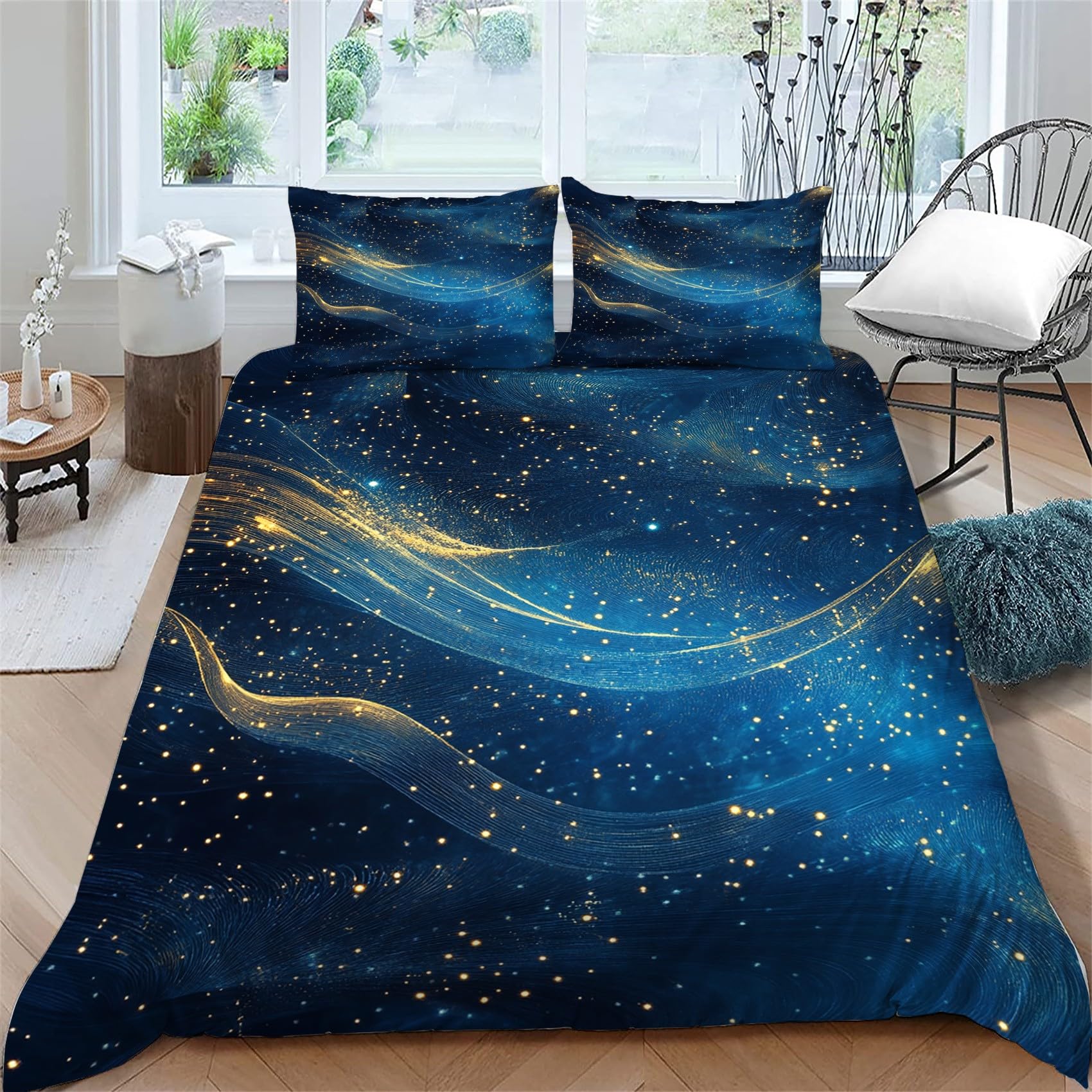 Housse de couette 140x200 cm avec fermeture éclair pour lit facile à faire