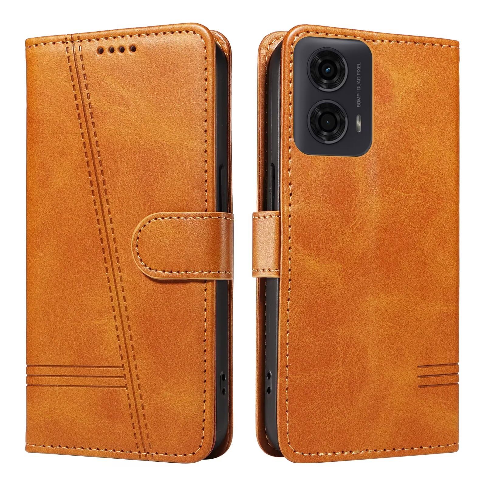 Bnvdfre Case for Motorola Moto E14 / G04 / G24 Case Flip Shockproof PU Leather with Card Slots Magnetic Kickstand Protective Wallet Phone Case Compatible with Motorola Moto E14 / G04 / G24