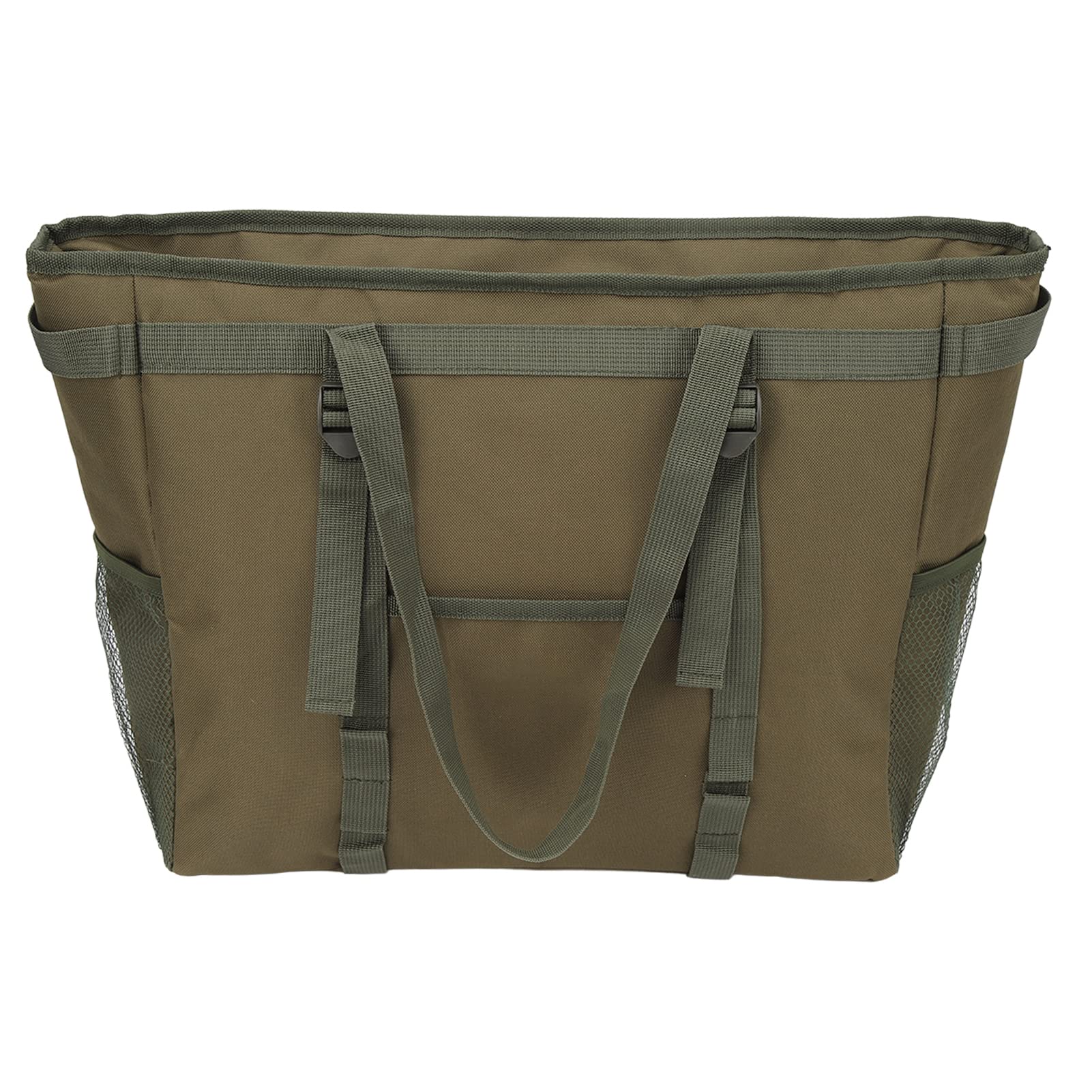 Bolsa térmica térmica duradera verde suave aislada para camping, picnic, reuniones familiares, 3 capas