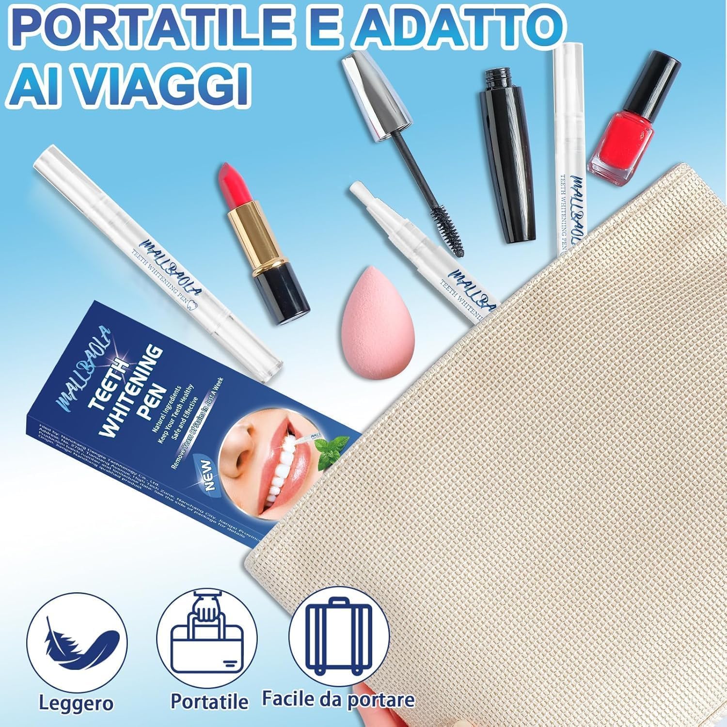 Penna Sbiancante Denti(4 Penna), Kit Sbiancante Denti Immediato, Gel Sbiancante Denti, Effetto Sbiancante Immediato, Efficace che Rimuove Macchie e Ingiallimento, Facile da Usare