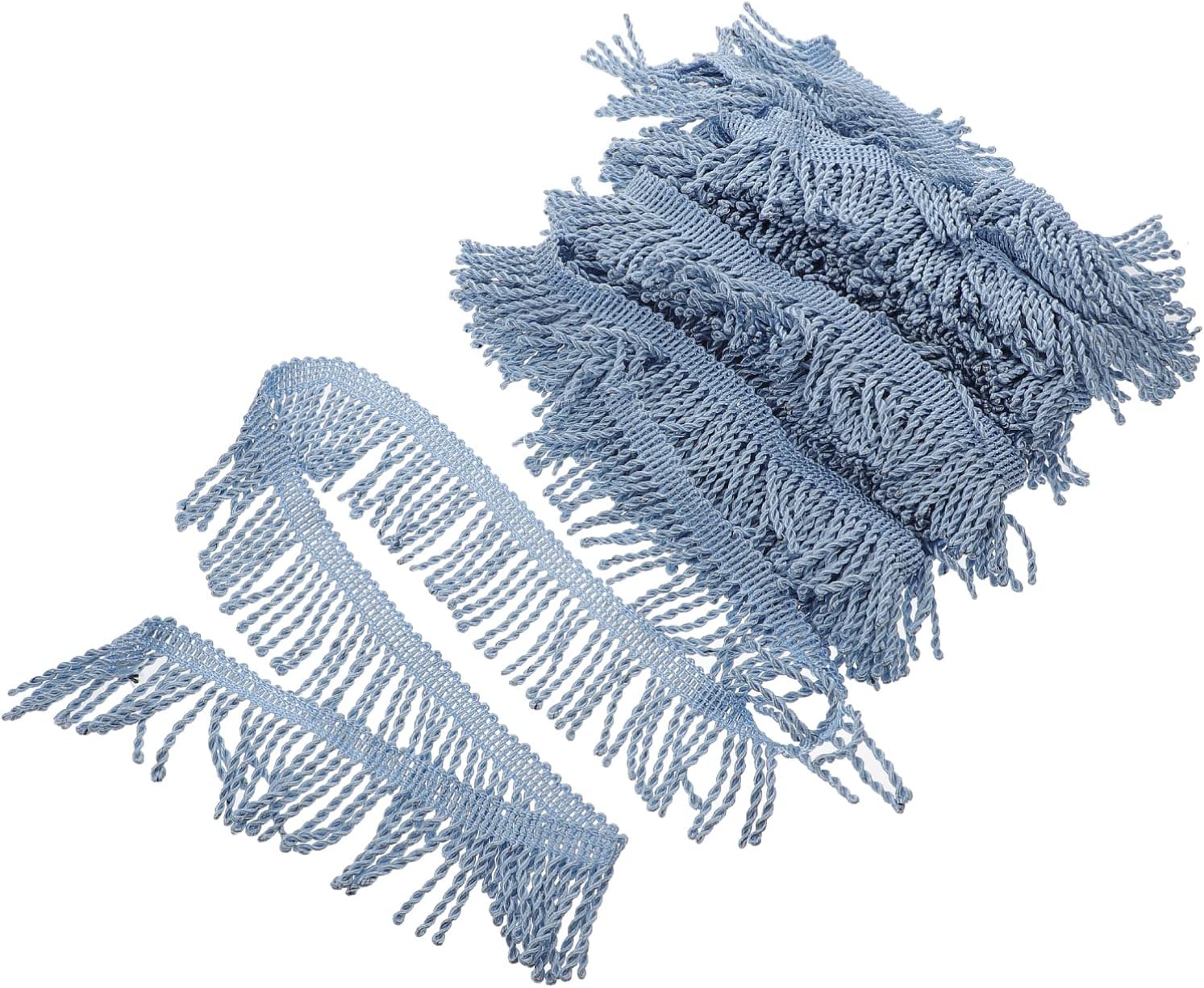 Blue DIY Sewing Fringe Trim for Curtain Making Polyester Silk