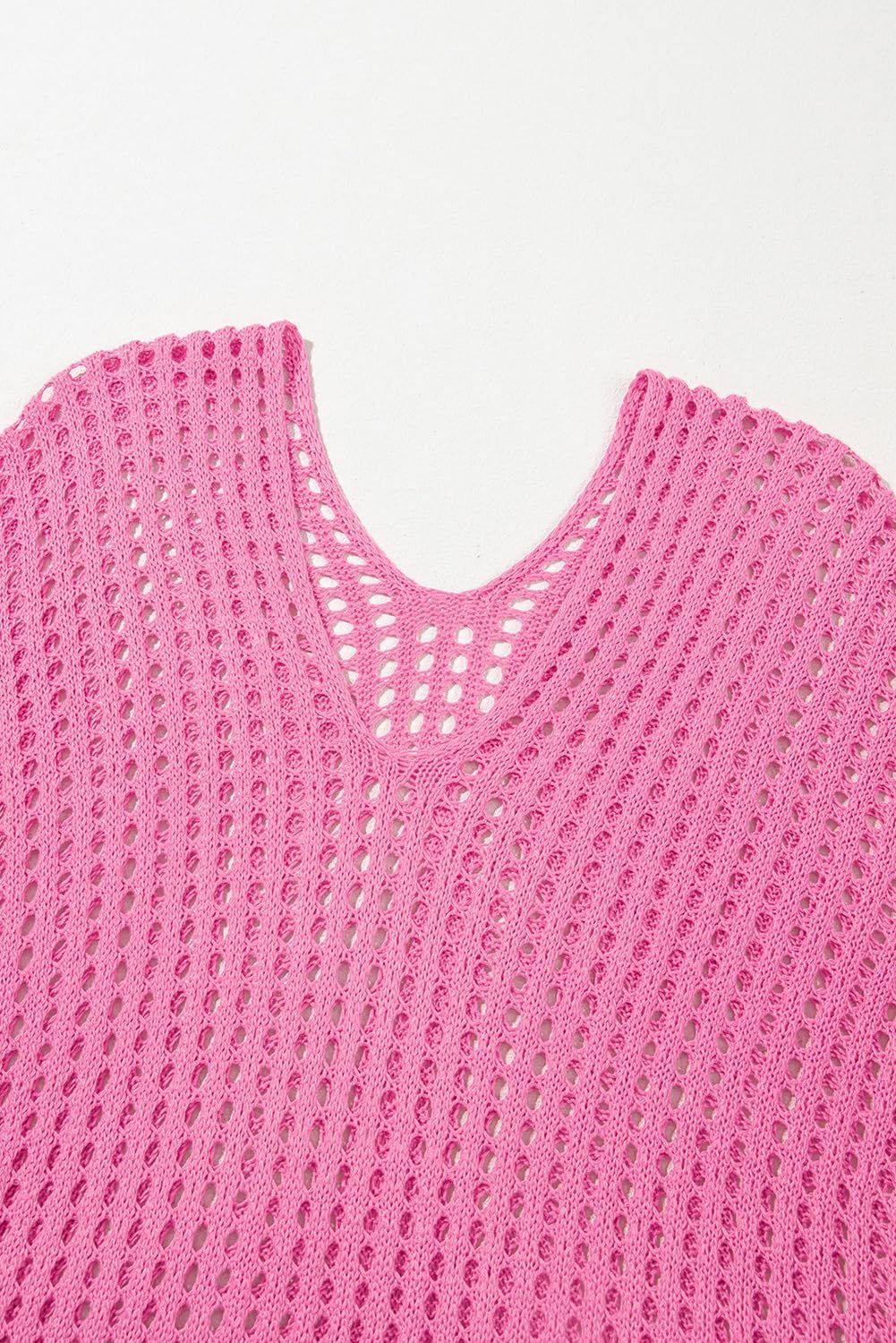 Dokotoo Women's Swimwear Beach Bikini Swimsuit Color Block Cover-ups Crochet Striped Side Split Mini Dress - Image 7