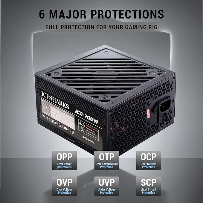 Fuente de Poder ATX 700W ICESHARKS con Ventilador 120mm miniatura 6