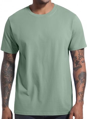 VEIISAR Mens T-Shirt 210 GSM Medium Weight 100% Cotton Pre-Washed - Soft & Comfortable Fabric Classic Basic T-Shirt