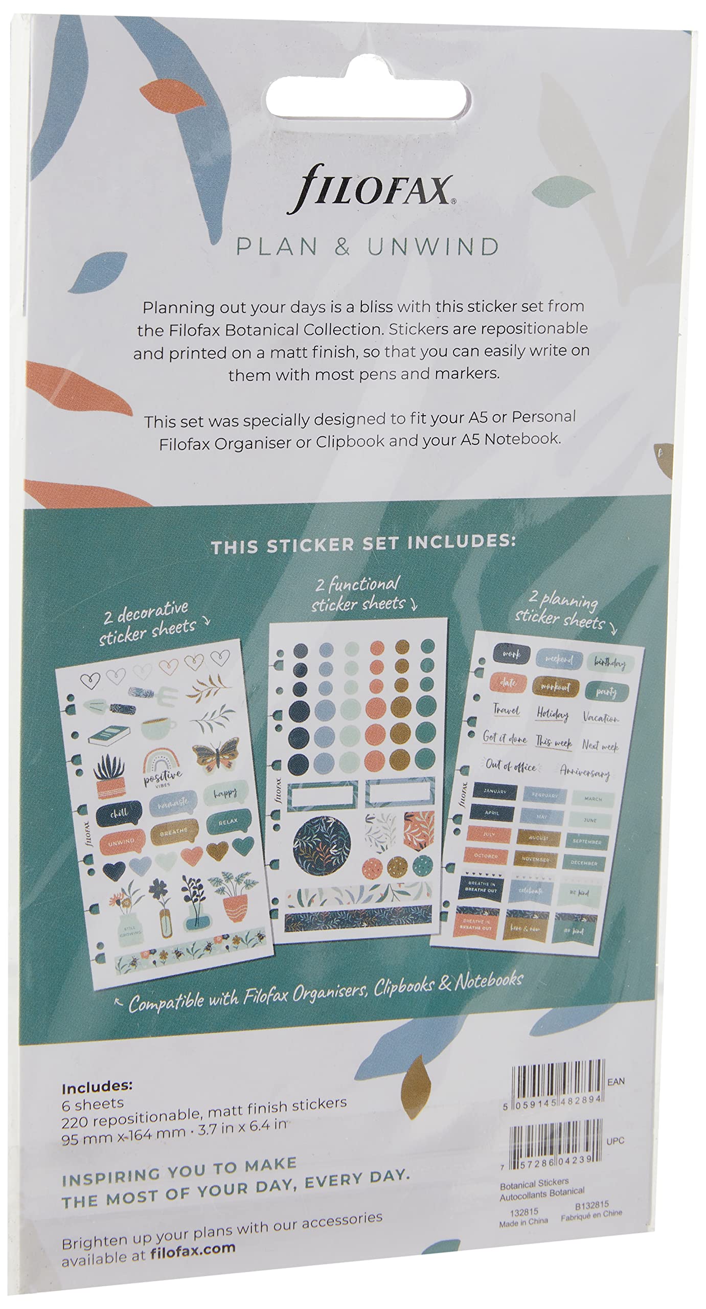 Filofax Accessories Botanical Stickers, 132815