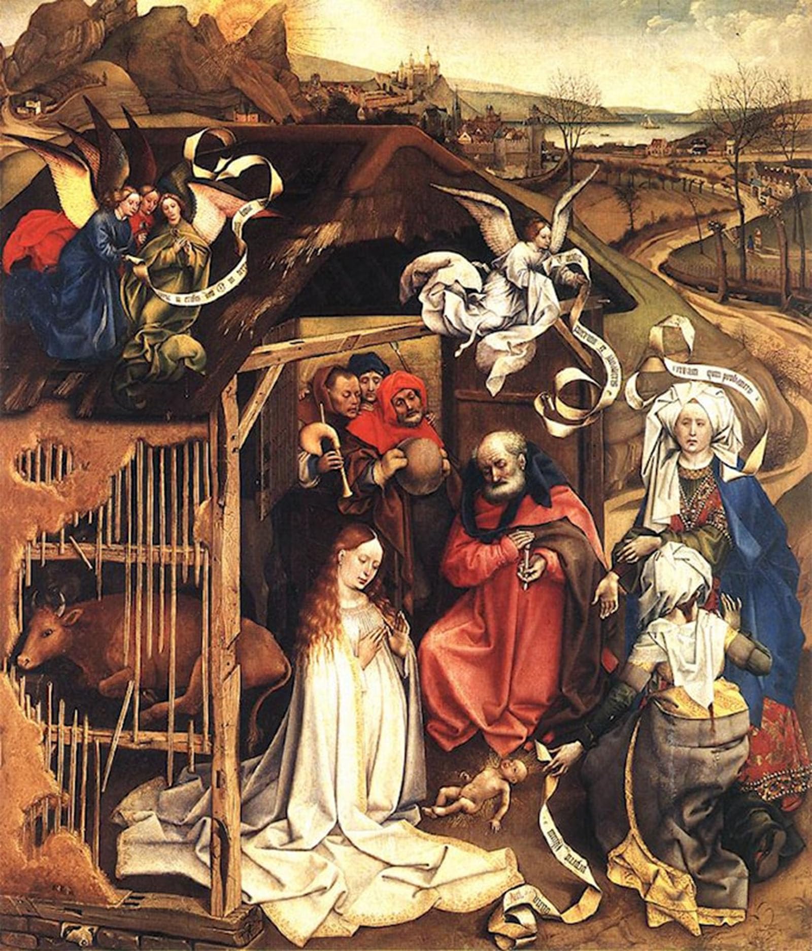 ARTXLXXBN Famous Painting Canvas Artwork Graffiti Print The Nativity Robert Campin Portrait Canvas Image for Home Decor 60x90cm