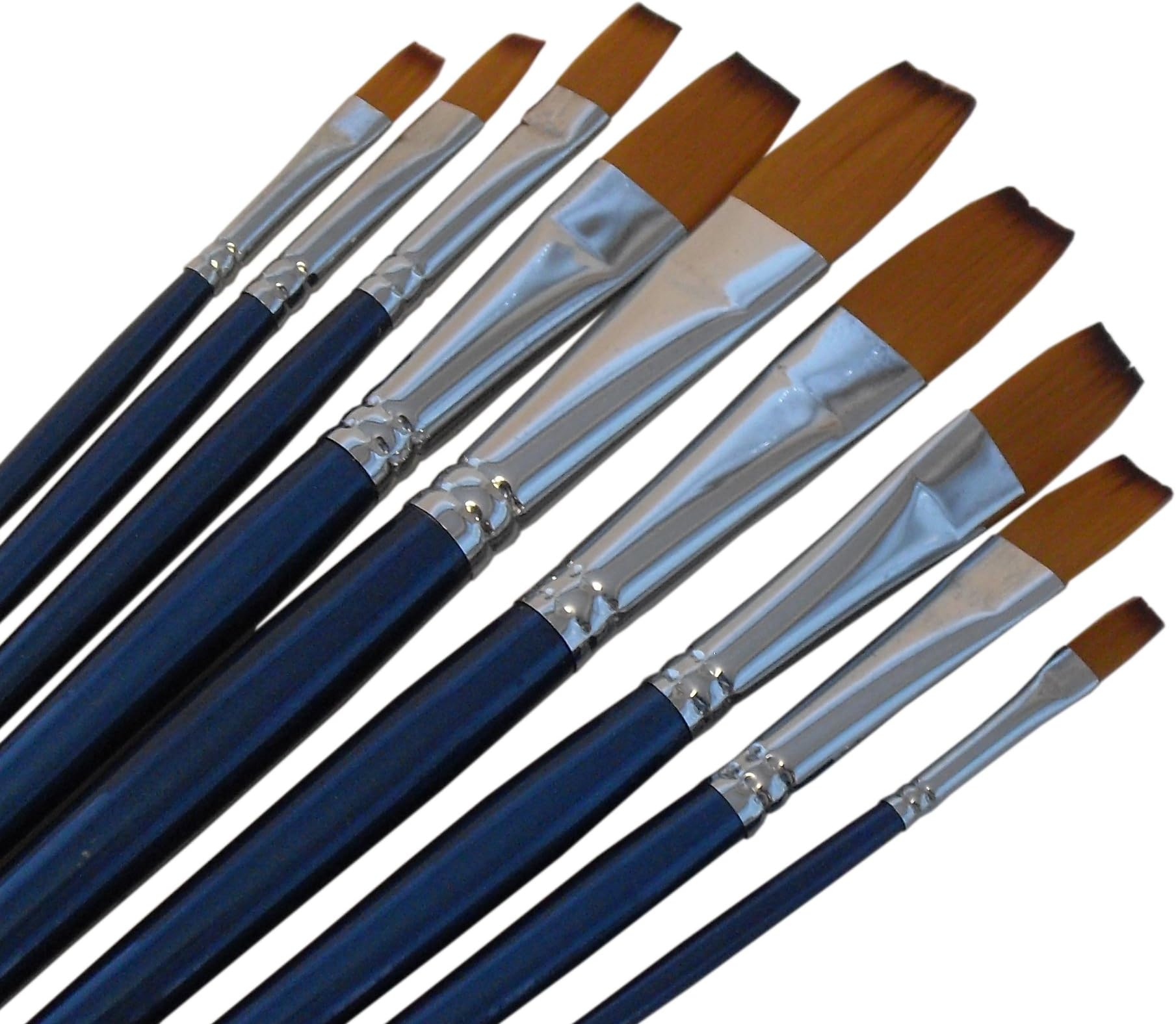 Magic Touches Paint Brush Set (9 Sizes), Finest Synthetic Nylon Flat Tip, Best Absorption Durability for Acrylic Watercolor Oil Gouache, Painting Art Supplies for Beginners to Professional Artists