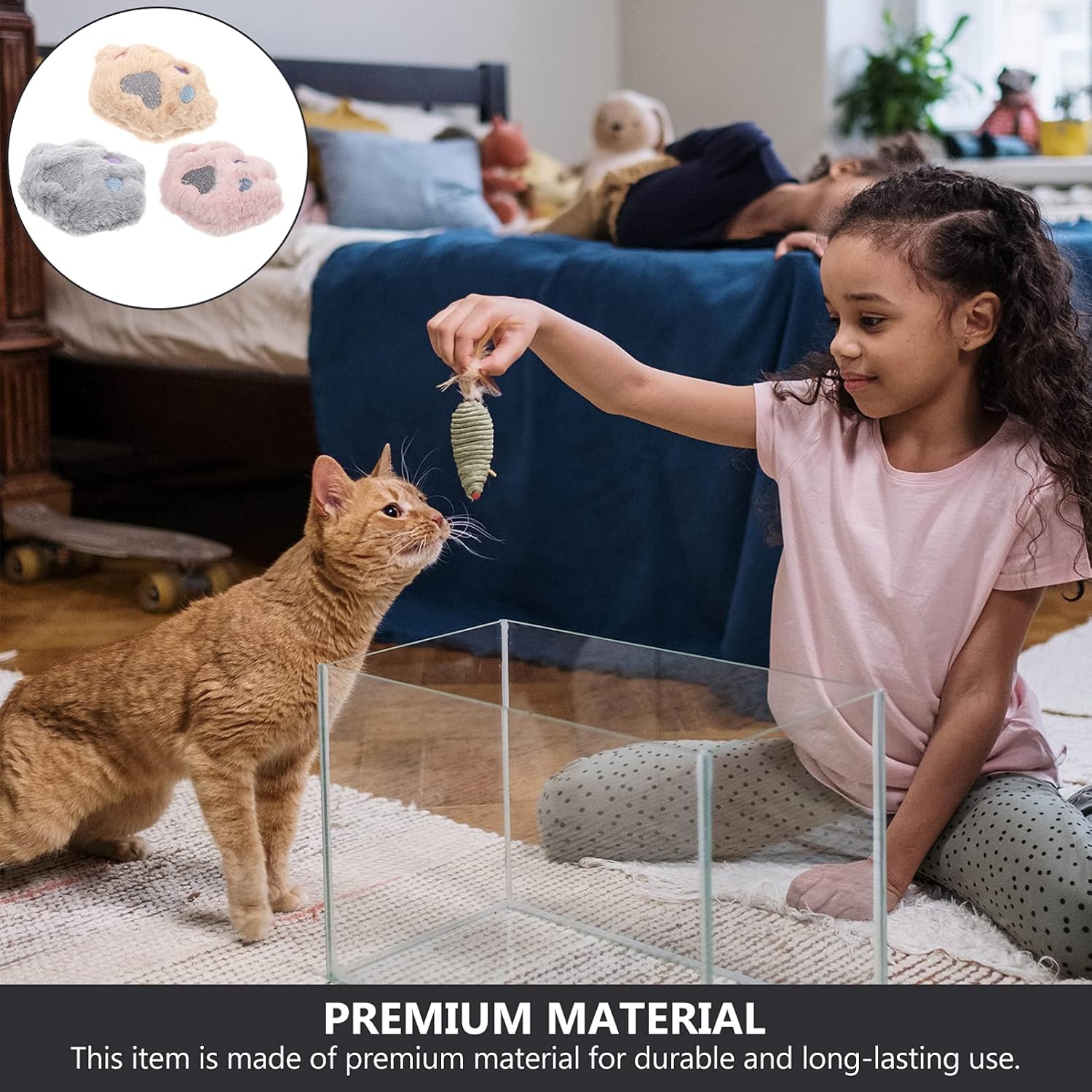 SUPVOX 3pcs Cat Design Plush Chewing Toys Catnip Funny Indoor Playthings for Kittens and Cats Soft Engaging Pet Toys Beige and Grey