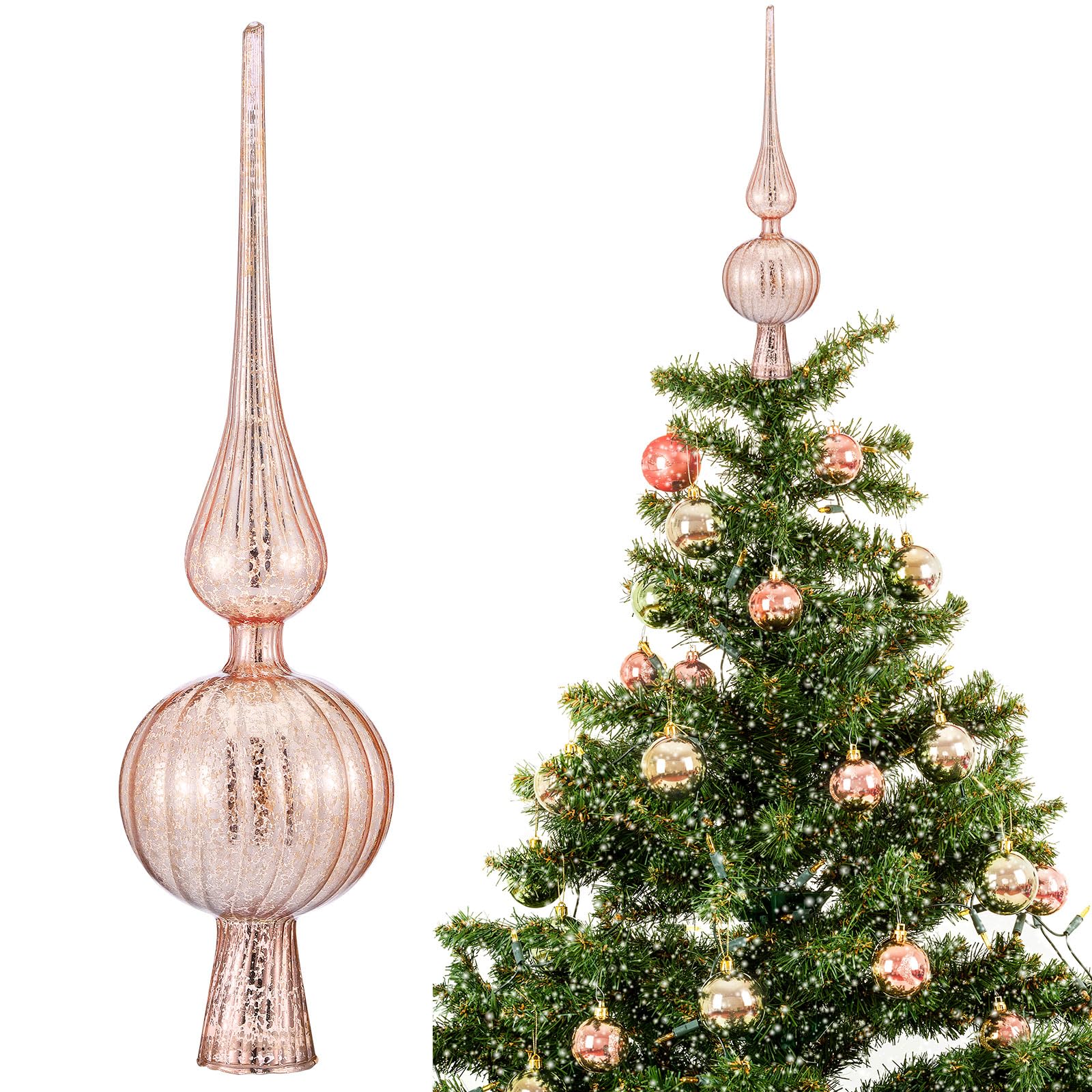Cimier de sapin de Noël en verre mercure pour remplacer le plastique usé