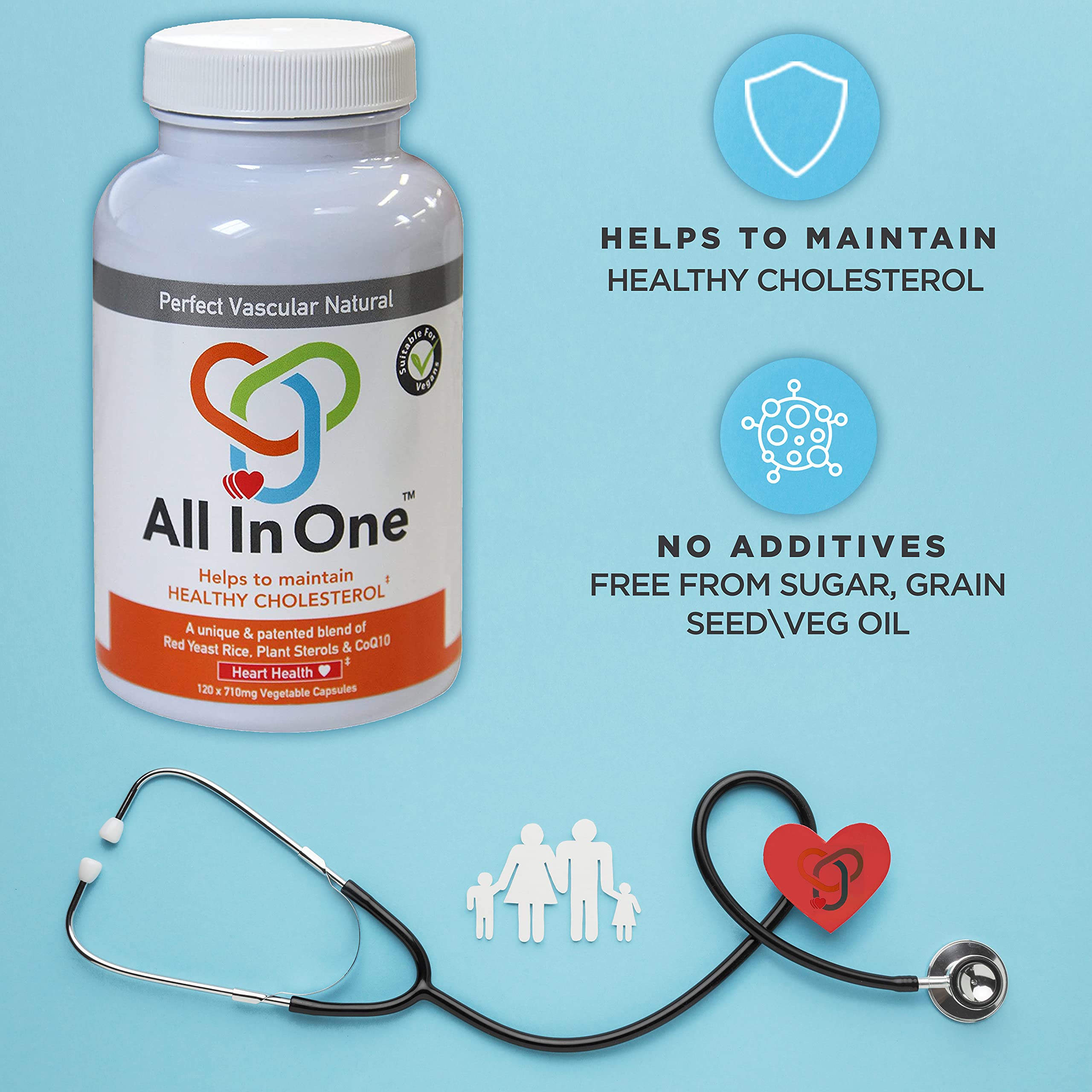 All in One Heart Health Supplement with Red Yeast Rice and Plant