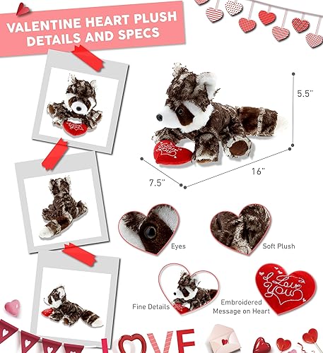 Miniatura 3 de DolliBu I Love You Red Panda - Lindo animal de peluche con mensaje de peluche y nombre personalizado para San Valentín, aniversario, cita romántica,