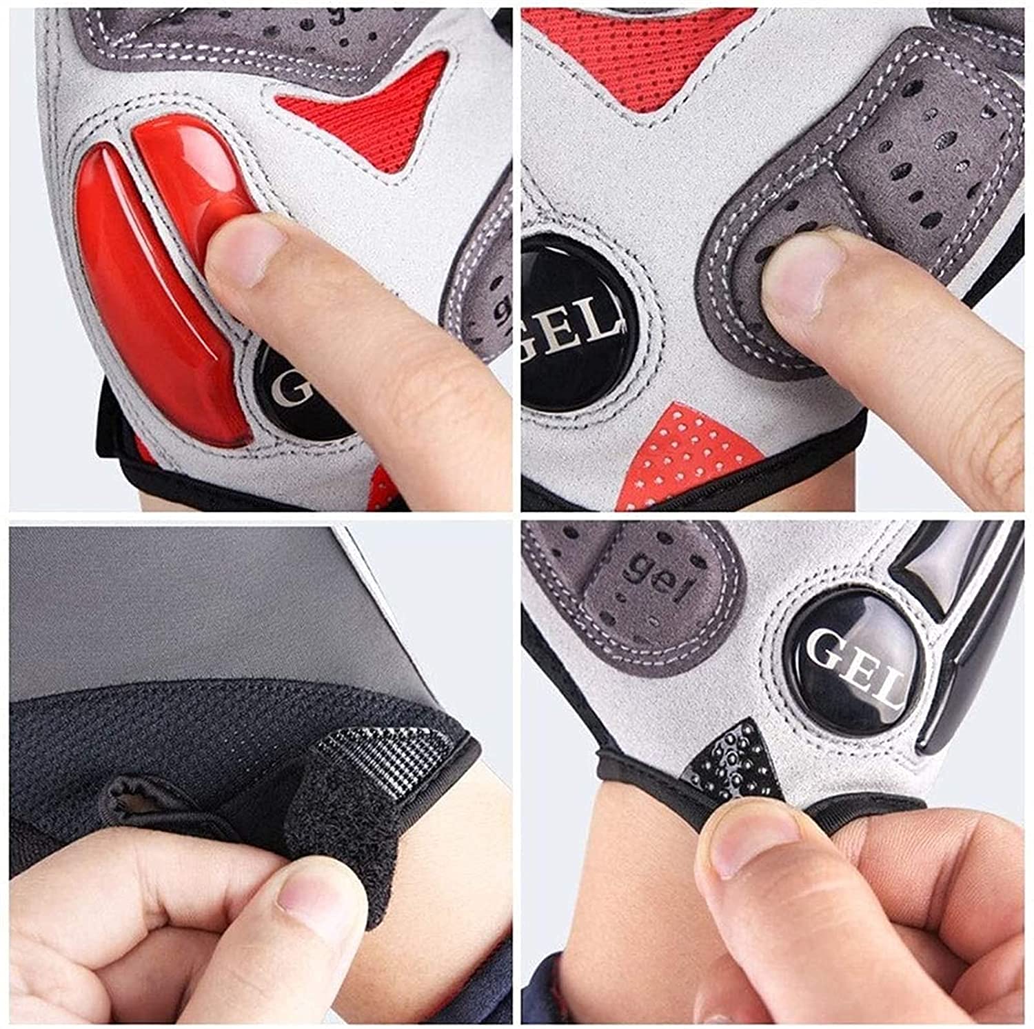 Guanti da ciclismo a mezze dita, guanti sportivi, guanti da ciclismo, guanti da ciclismo per uomini e donne con imbottitura ammortizzante, presa extra, vestibilità flessibile e confortevole, leggeri,