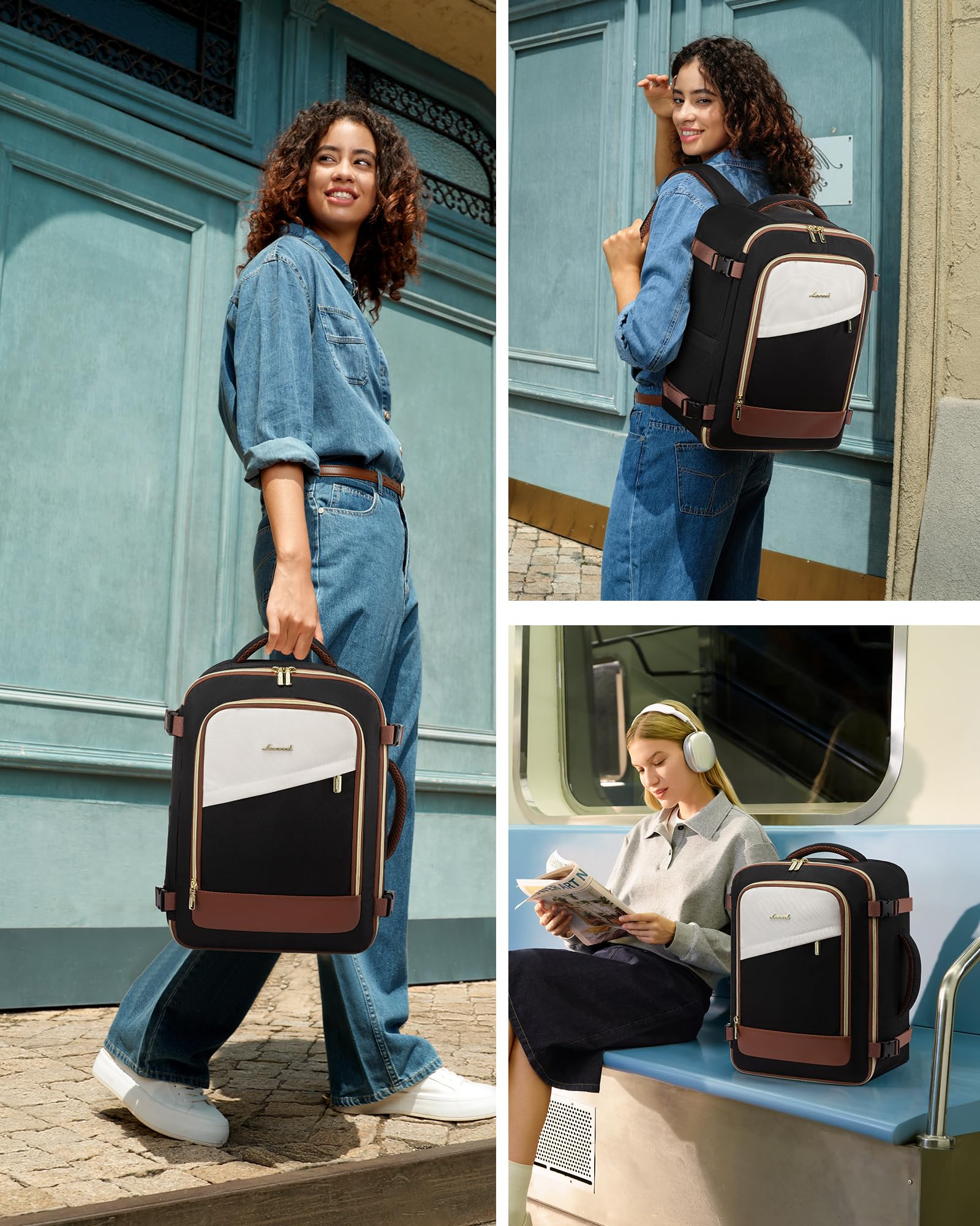 LOVEVOOK Zaino Ryanair 45x36x20, Zaino Da Viaggio Donna Bagaglio a Mano, Compatto e Leggero, Impermeabile alle Spruzzate, Con Tasca Antifurto, Perfetto per Viaggi, Lavoro e Uso Quotidiano