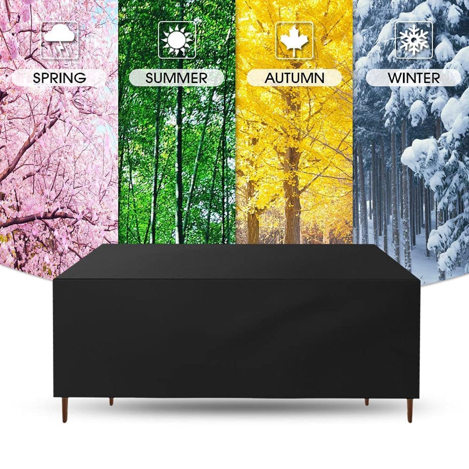 Futrzane pokrowce na zewnątrz, 115 x 90 x 40 cm, wodoodporne, do ogrodu, na sofę, stół, ławki i krzesła, patio, futerko, odporny na warunki atmosferyczne, ochrona przed promieniowaniem UV