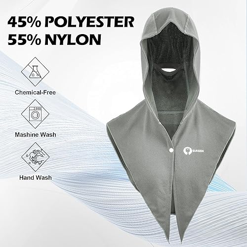 Miniatura 7 de Sukeen Toalla refrescante con capucha, toallas de enfriamiento instantáneo para cuello y cara, toallas de enfriamiento de secado rápido para