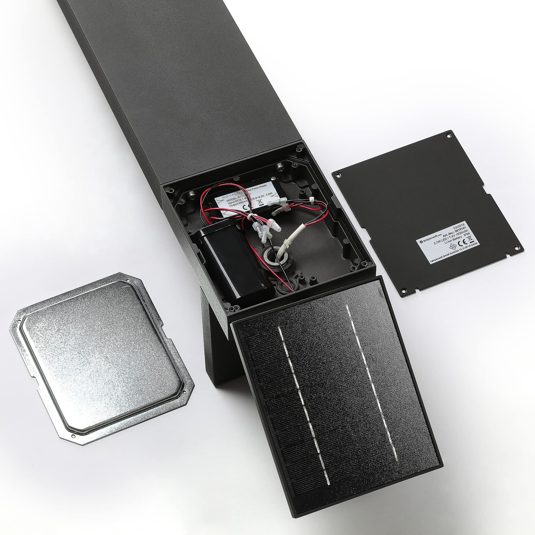 Lucande LED Solarleuchten Silvan mit Bewegungsmelder (spritzwassergeschützt (Modern) in Schwarz aus Aluminium (1 flammig,) - Solarlampe Solarleuchte Garten