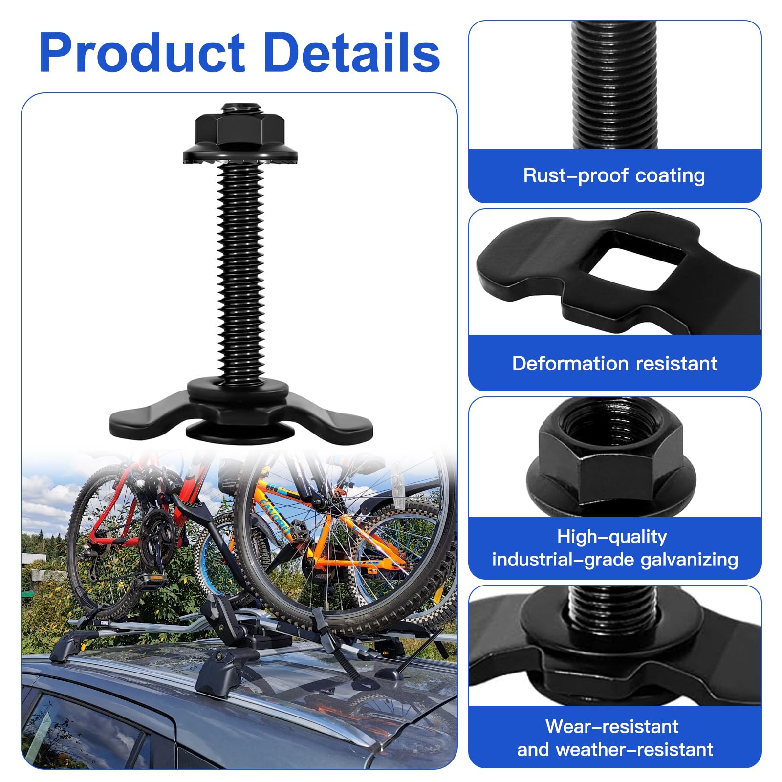 10 Stück Schraubfitting für Airlineschiene M8x60 Airline Fitting für Zurrschienen, Schraubfitting Set Single Endbeschlag zur Ladungsicherung für Wohnwagen,Transporter und Anhänger