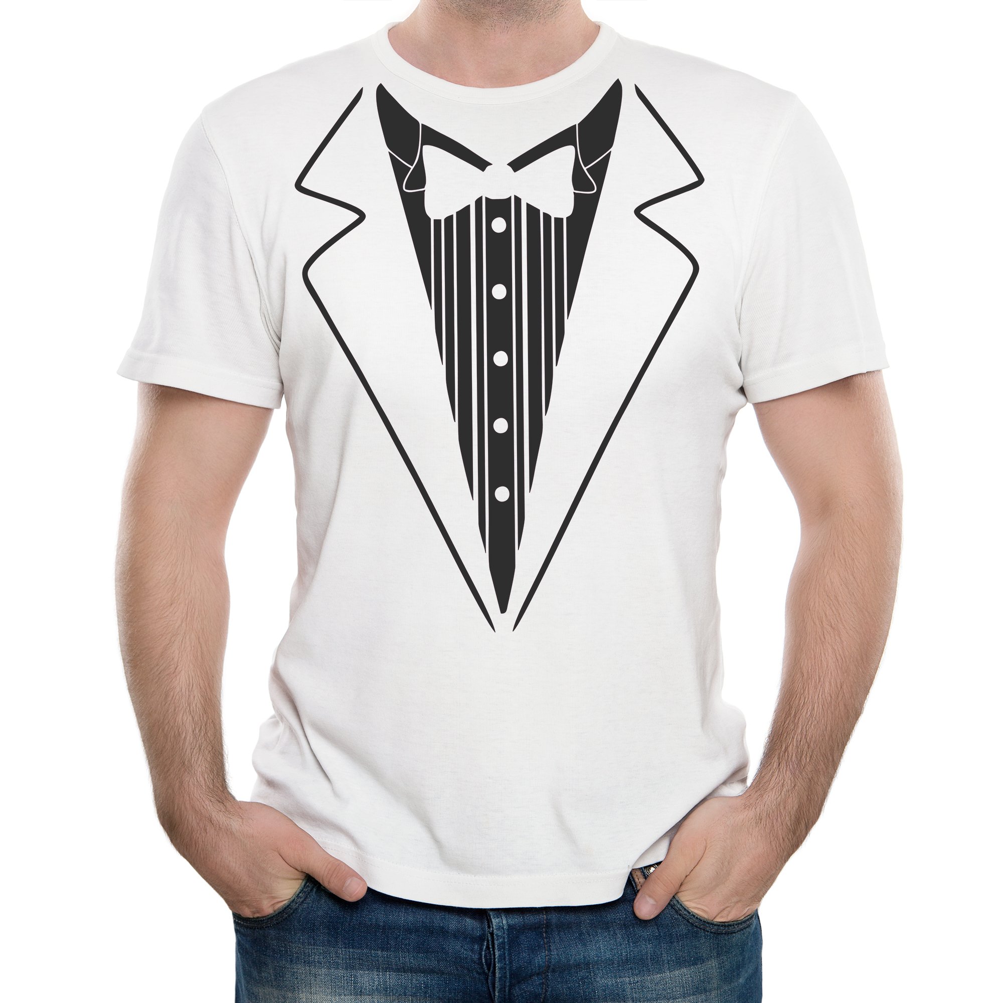 UinkTuxedo Men's T-Shirt Comfort Fit White