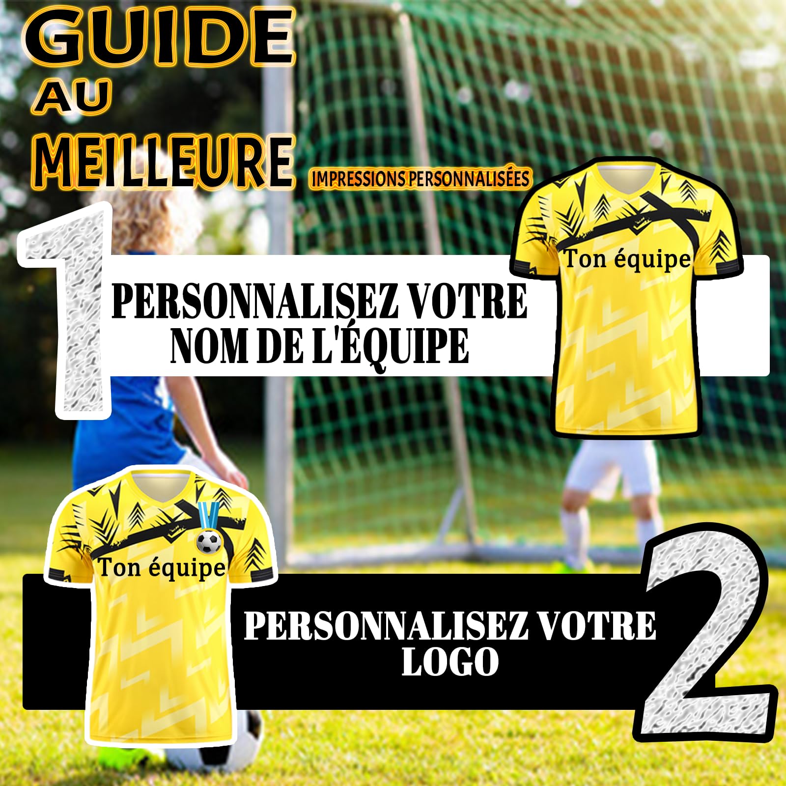 Maillot de Foot Personnalisé T Shirt Foot Enfant Adulte Maillot Football Personnalisé avec Le Numéro du Nom