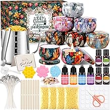 BBLTIFF Adult DIY Candle Kit, Candle Making Kit with 480g Soy Wax, 8 Candle Jars, 4 Colour Essences and 4 Fragrances, for Beginners to Advanced