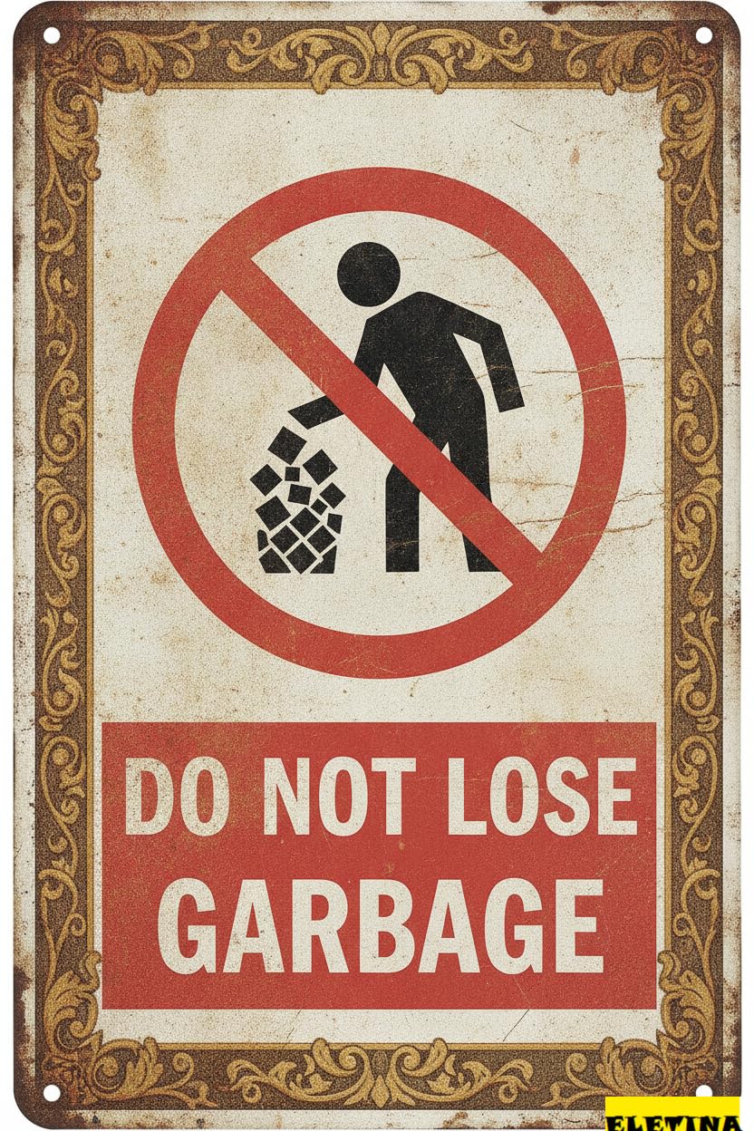Personalized Sign for Man Cave Caution Warning Metal Wall Decor Do Not Lose Garbage Men S Warning Wall Aluminum Floor Road Street High Way Gate 8x12in Business Metal Private Property Decorative
