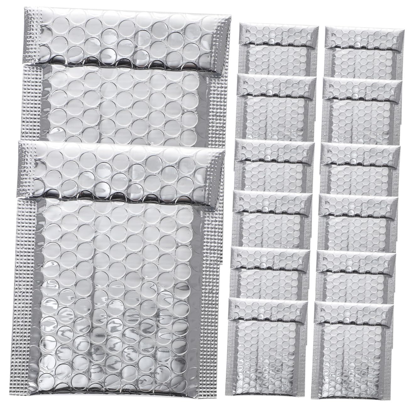 Mikikit 100 pezzi Buste Imbottite Autoadesive in Alluminio per Spedizioni Resistenti Buste Protettive con Bolle d Aria per Vestiti e Oggetti Fragili per Ufficio e Casa