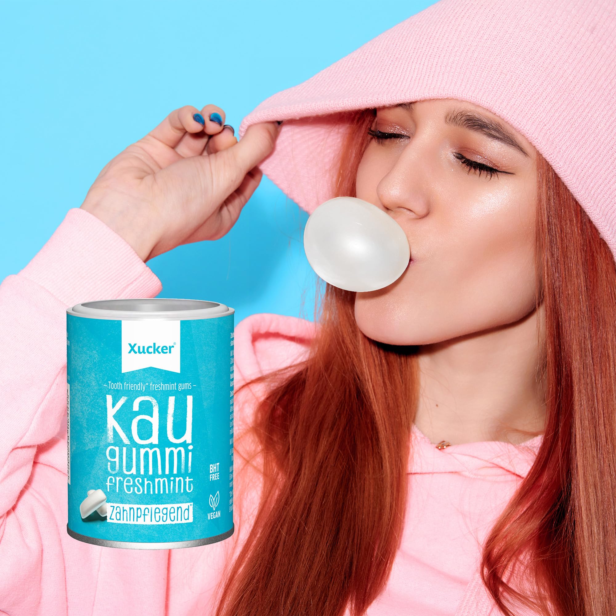 Xucker Zuckerfreie Zahnpflege Kaugummis - Xylit Kaugummi zuckerfrei mit Freshmint Geschmack I Vegane Xylitol Kaugummis I Zahnpflege & gegen Mundgeruch I 600g Nachfüllpack