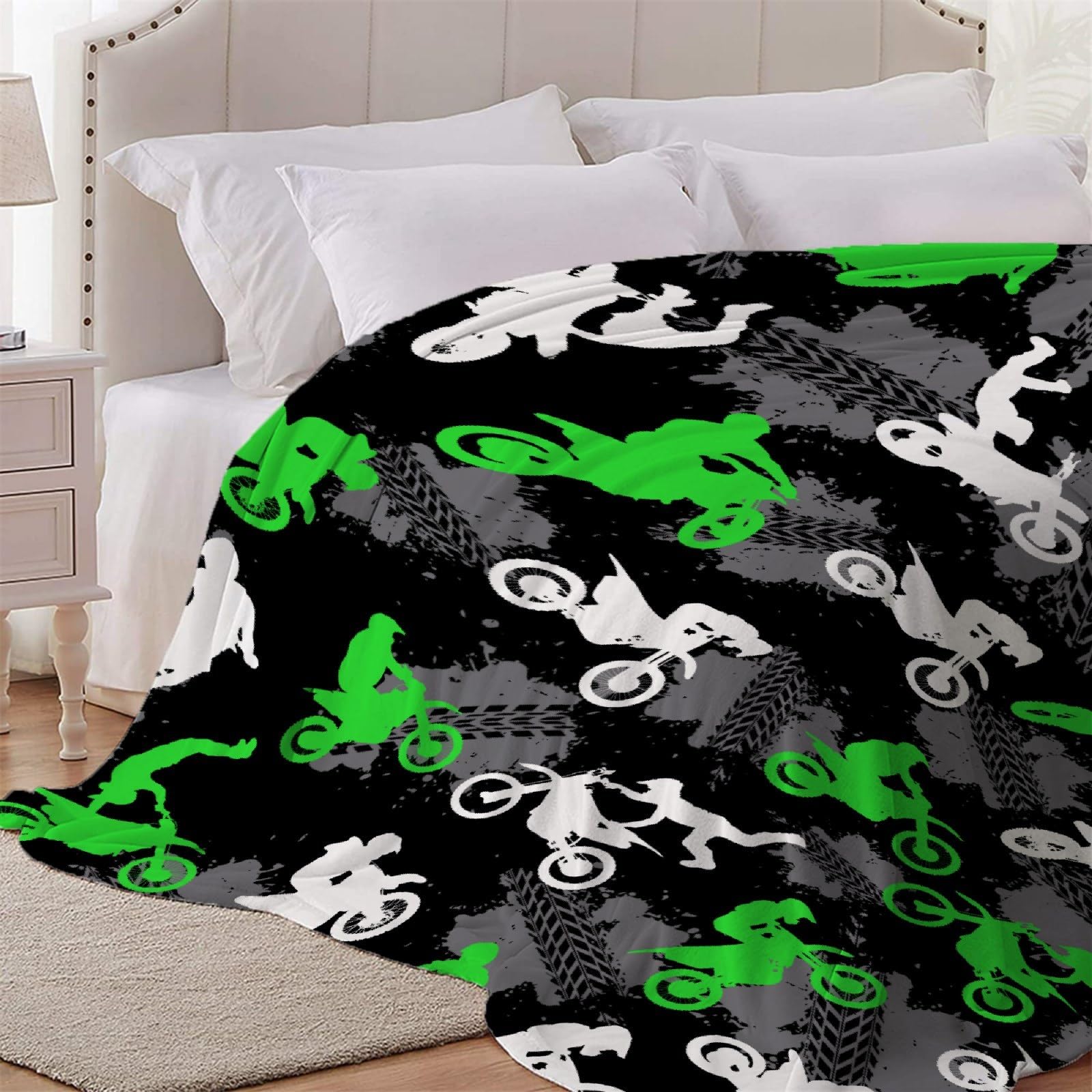 Motocross Coperta in Pile Stampato in 3D, Super Morbida E