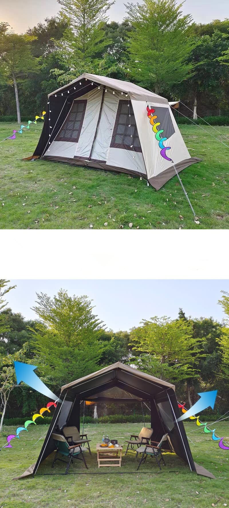 Amazon | Kanggogo ゴムテント 4-6人用の広々とした空間 日除け/紫外線 