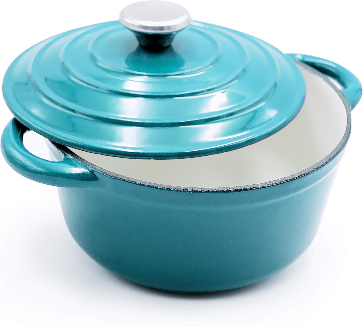 AIDEA Dutch Oven Enameled Cast Iron Round, Bread Baking Pot with Lid & 5-Quart Natural Non-Stick Slow Cook Self